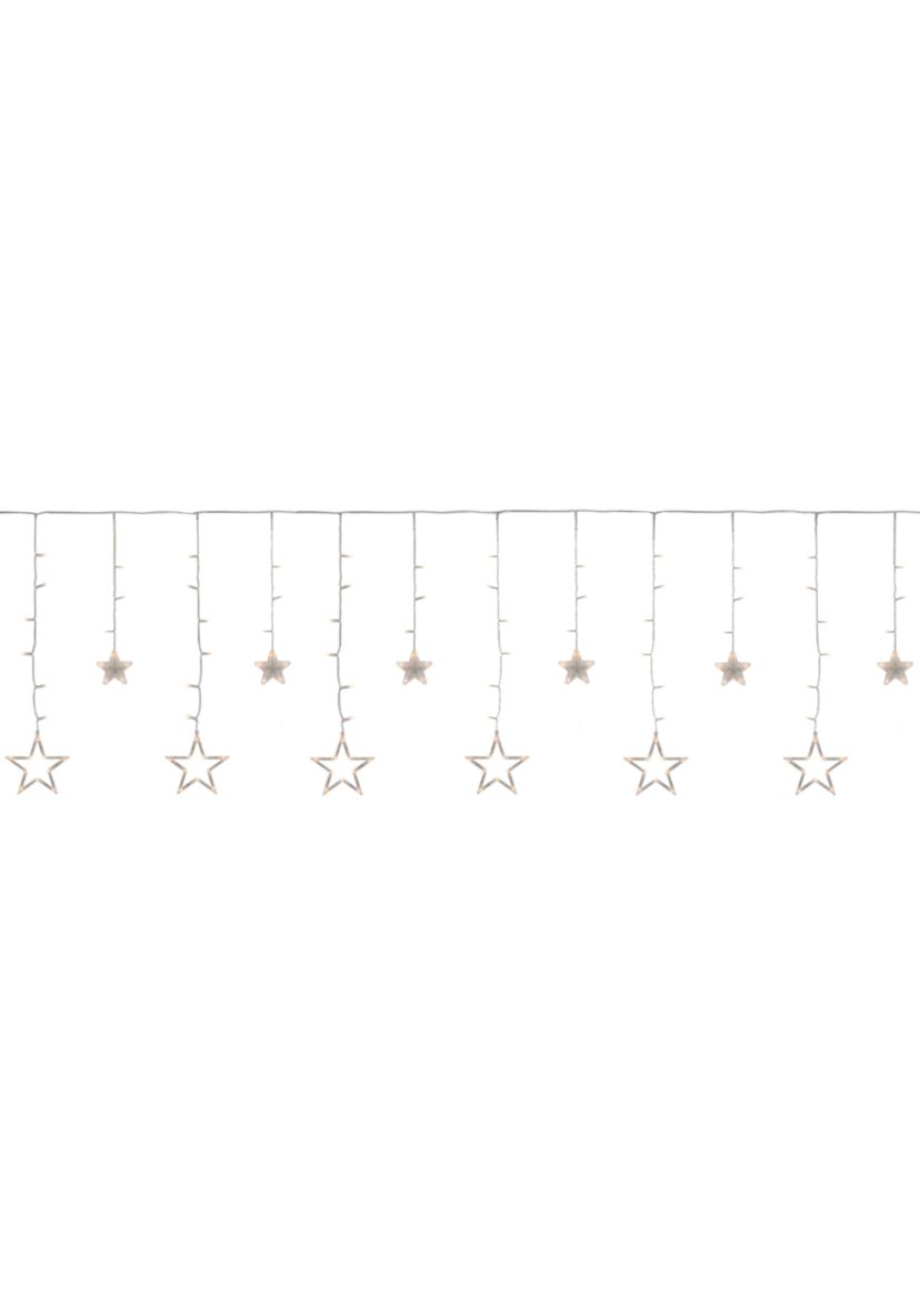 138 Clear LED Star Drop Window Curtain Christmas Lights - 17.75ft Clear Wire