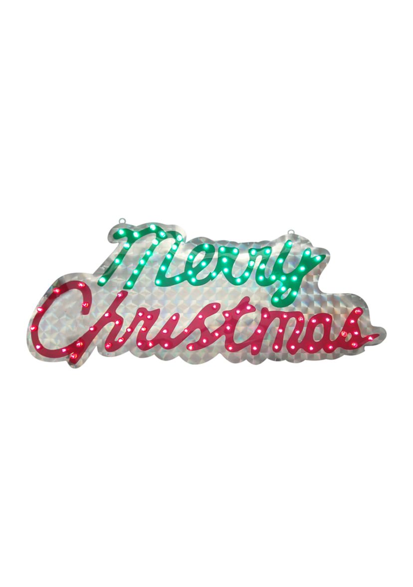 42Inch LED Lighted Holographic Merry Christmas Outdoor Sign Decoration