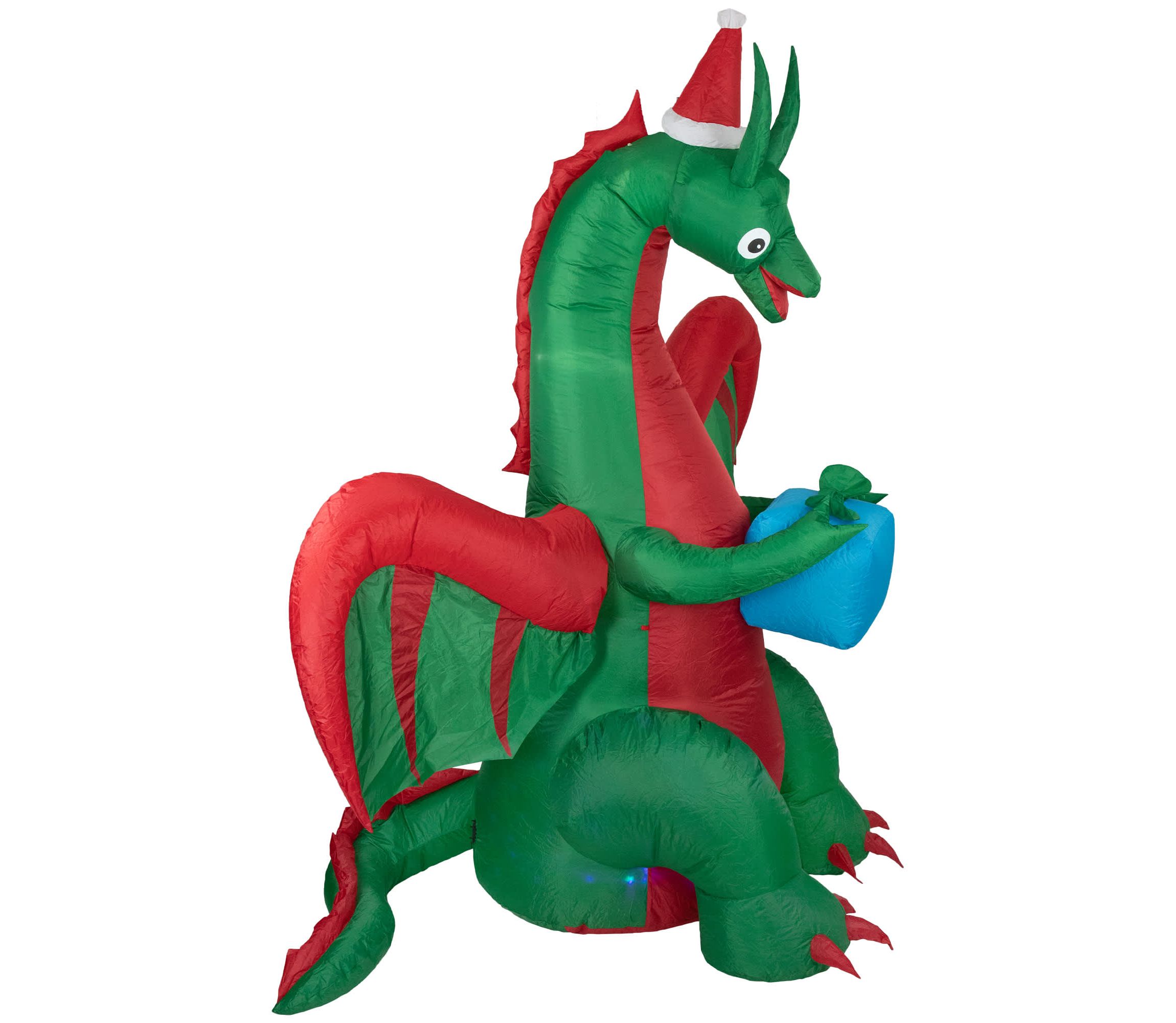 6 Inflatable LED Lighted Dragon with Gift Outdoor Christmas Decoration