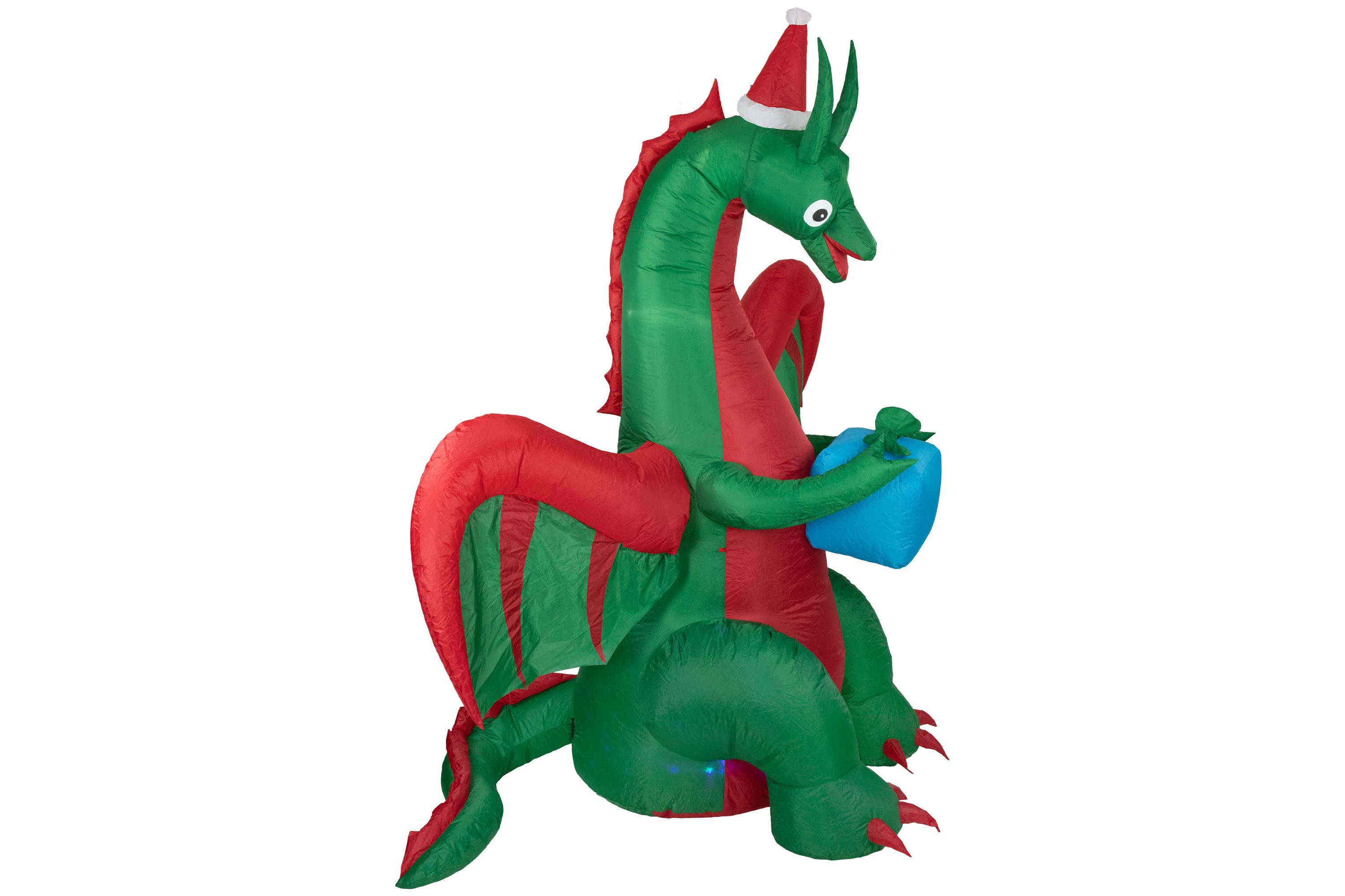6 Inflatable LED Lighted Dragon with Gift Outdoor Christmas Decoration