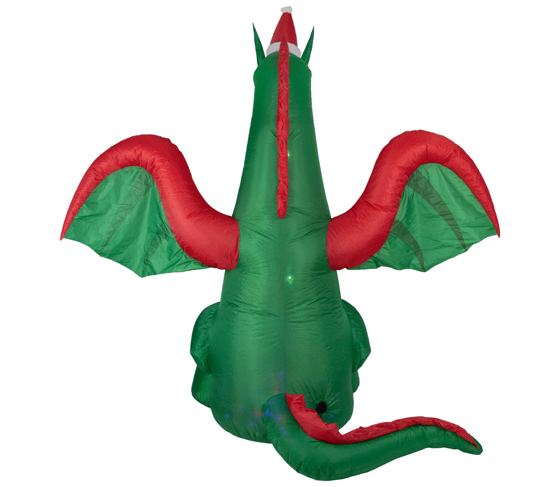 6 Inflatable LED Lighted Dragon with Gift Outdoor Christmas Decoration