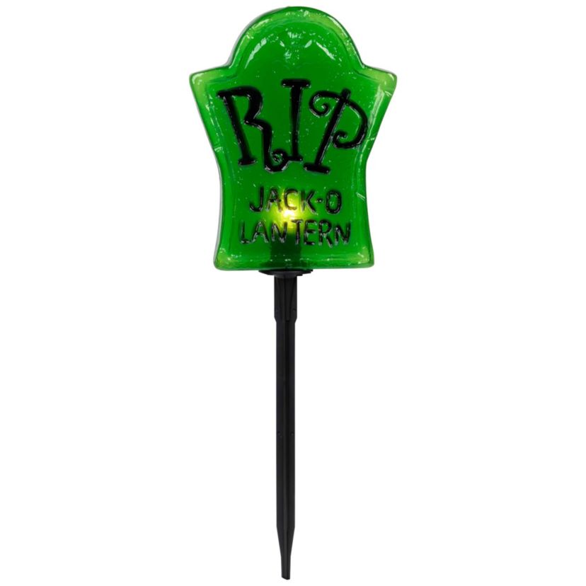 Set of 3 Tombstone Halloween Pathway Markers - 3.5ft Black Wire