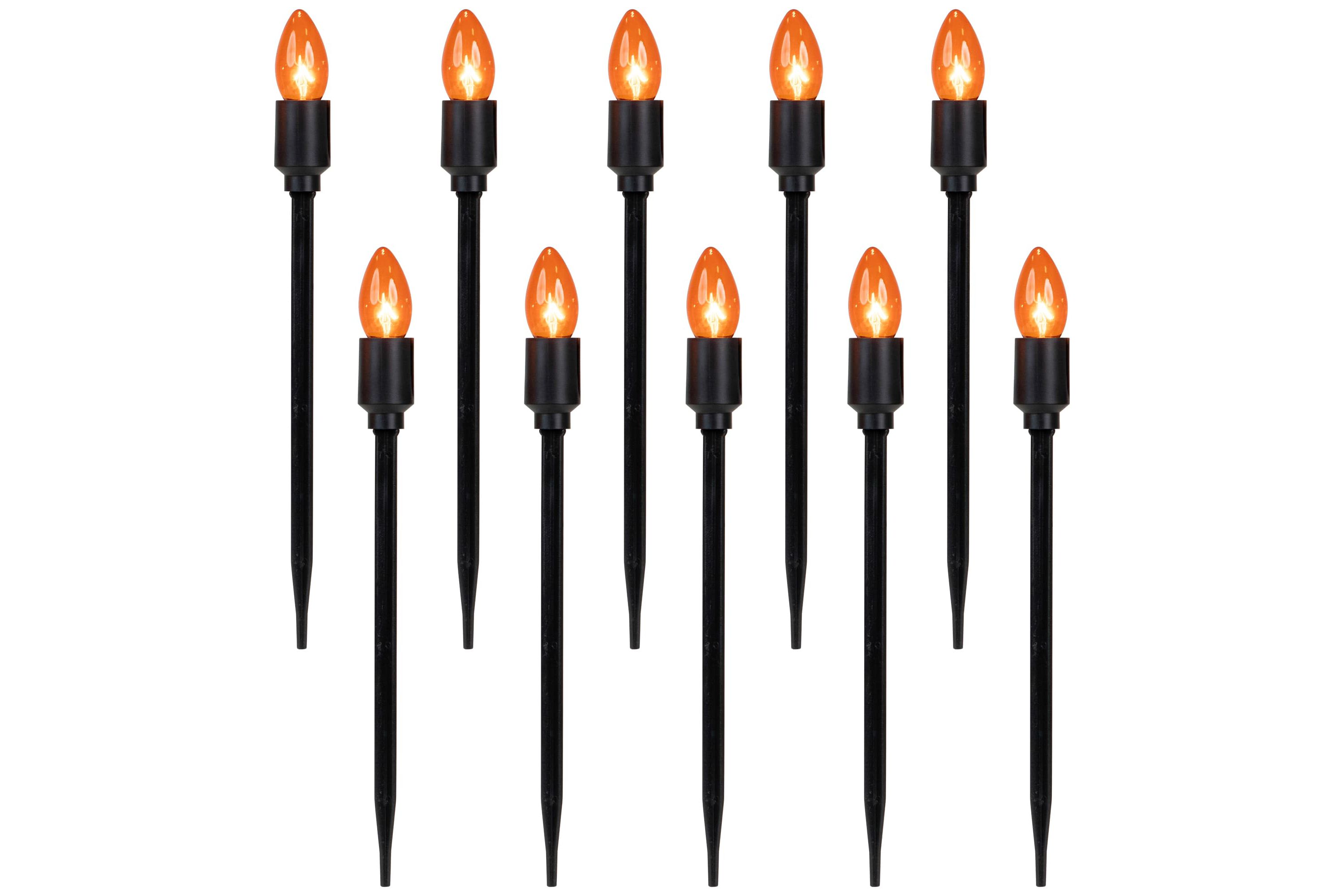 C9 Halloween Pathway Markers - Orange - 8.75 Black Wire - Set of 10