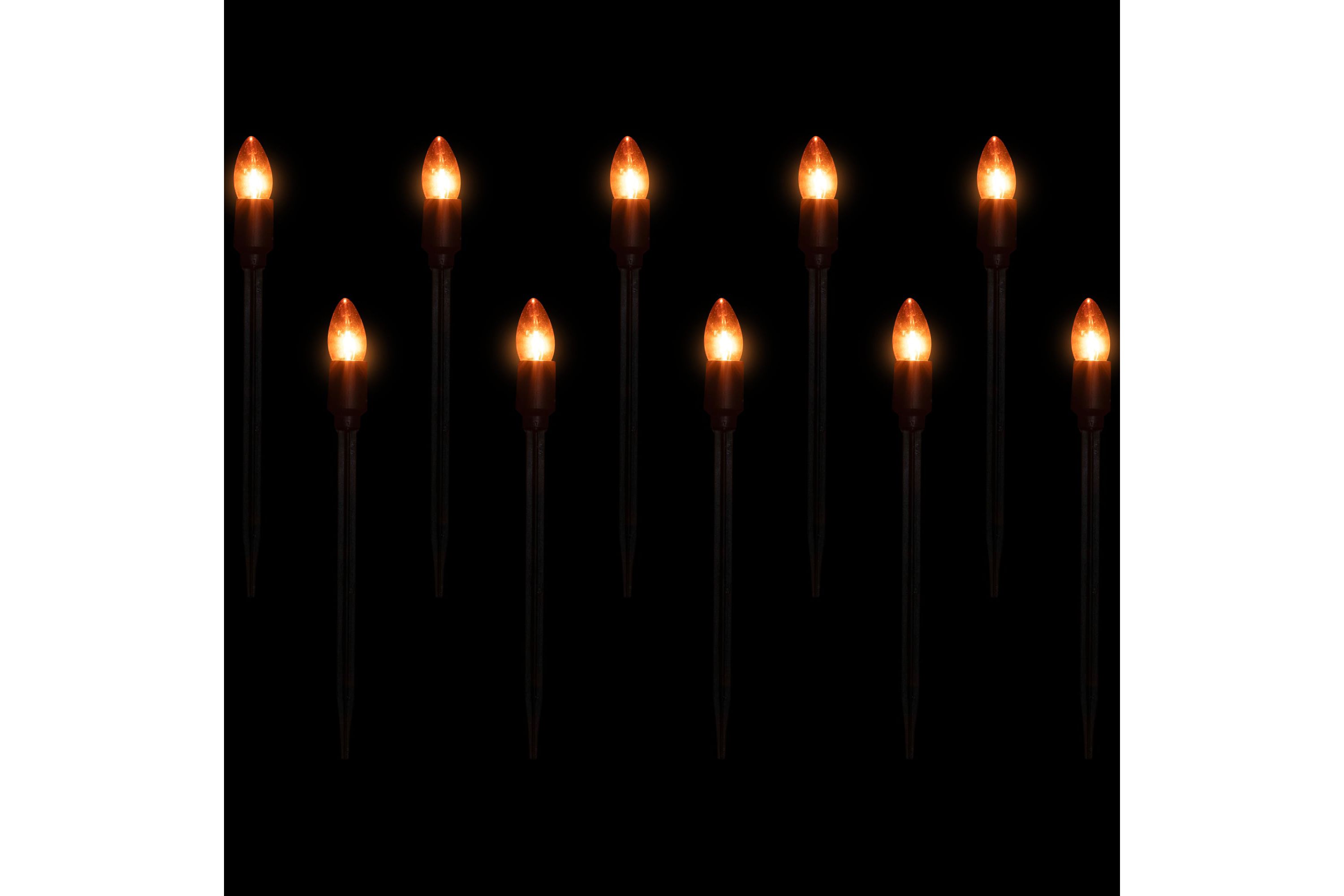 C9 Halloween Pathway Markers - Orange - 8.75 Black Wire - Set of 10