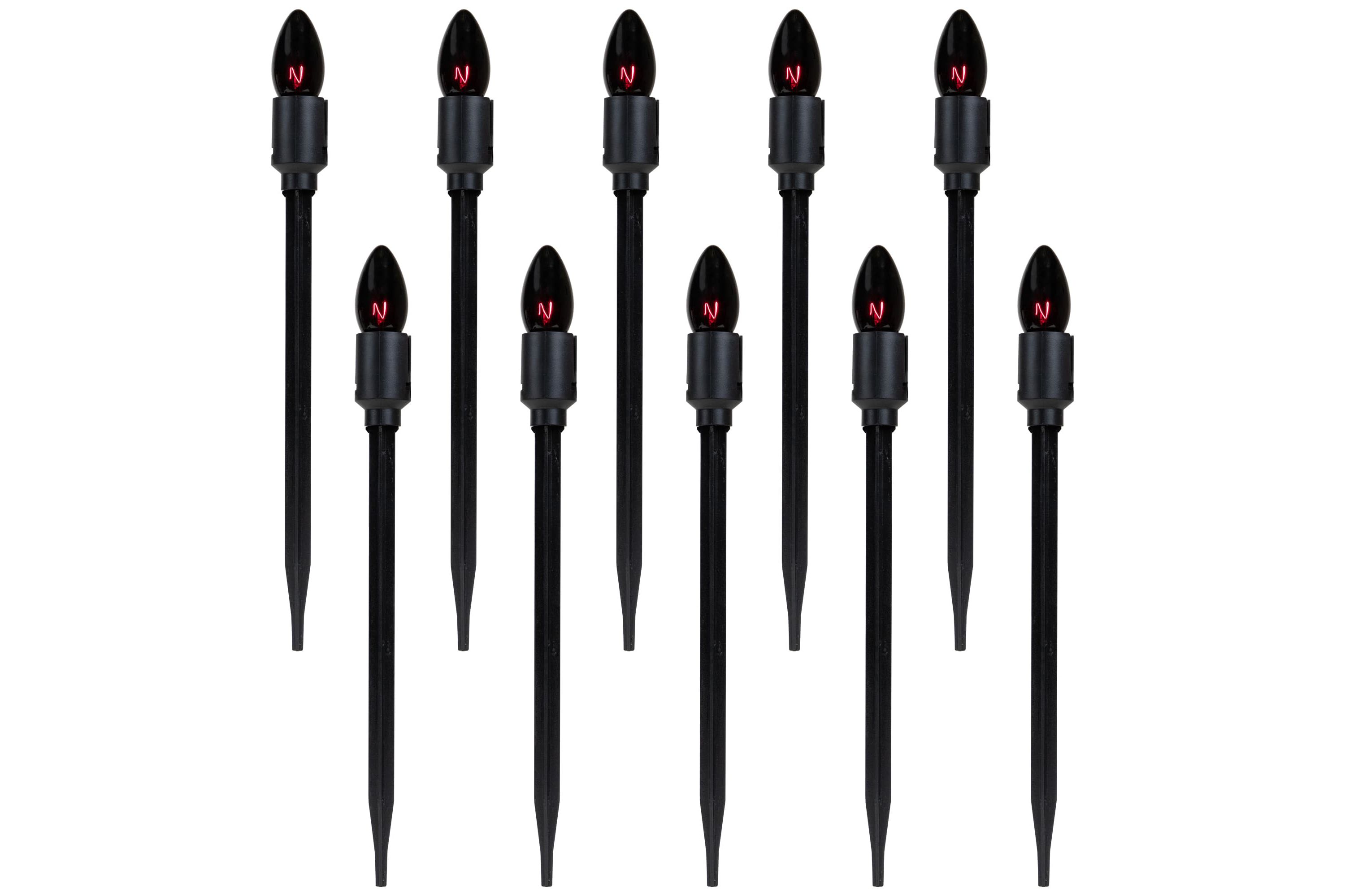 C9 Bulb Halloween Pathway Markers - Purple - 8.75 Black Wire - Set of 10