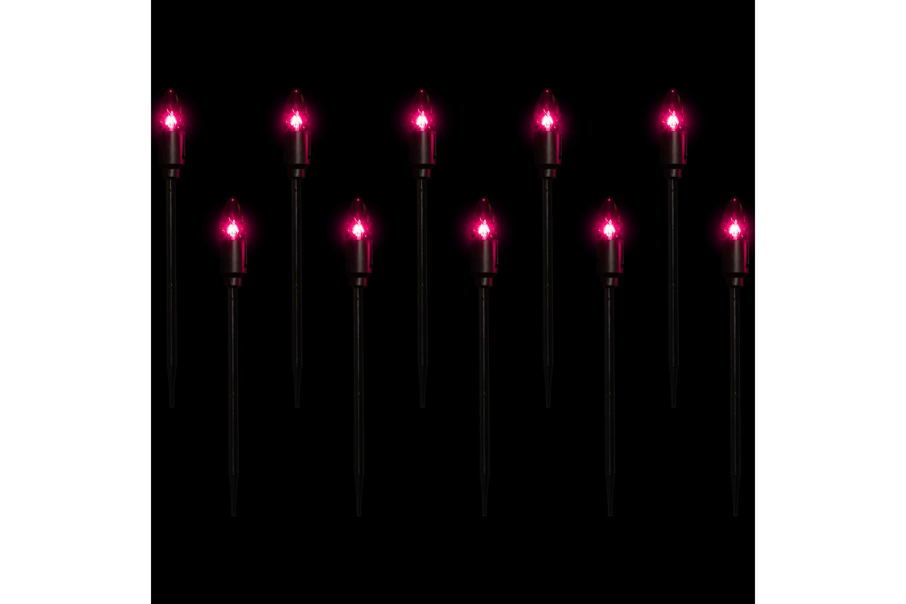 C9 Bulb Halloween Pathway Markers - Purple - 8.75 Black Wire - Set of 10