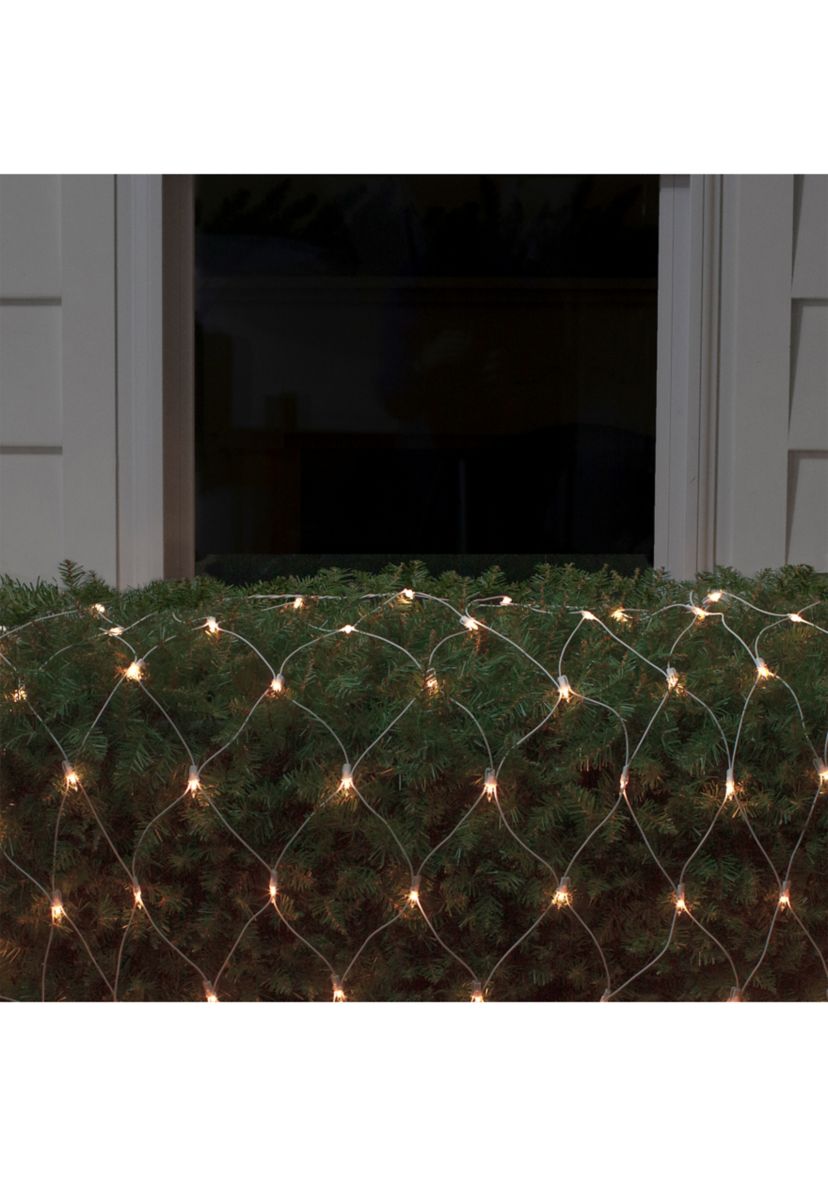 4 x 6 Clear Mini Net Style Christmas Lights  White Wire