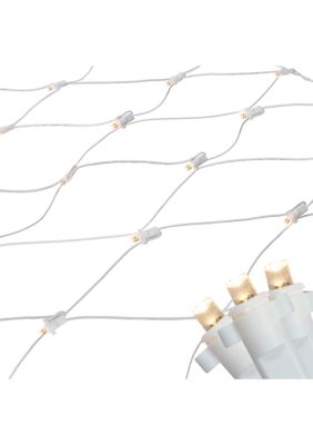 Northlight 2' x 8' Warm White LED Wide Angle Net Style Column Wrap Christmas Lights White Wire -  0191296920254