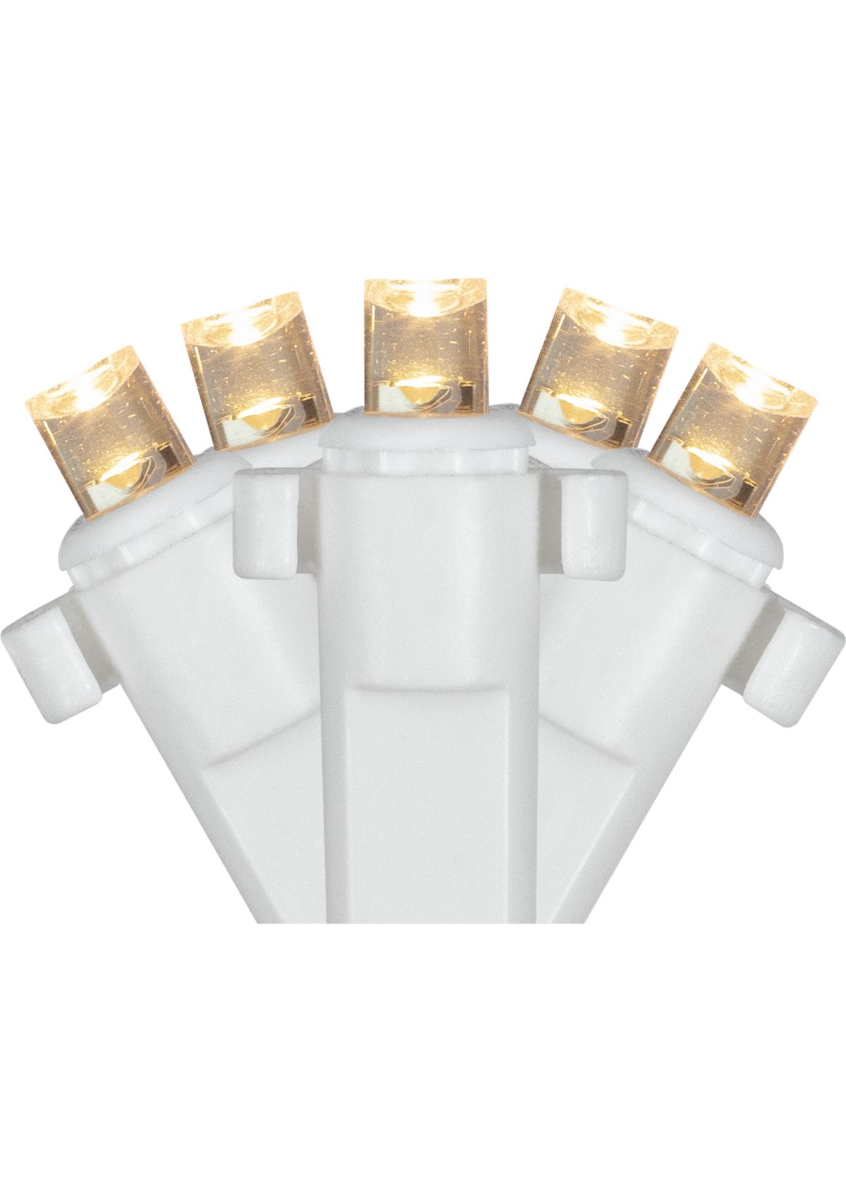 2 x 8 Warm White LED Wide Angle Net Style Column Wrap Christmas Lights  White Wire