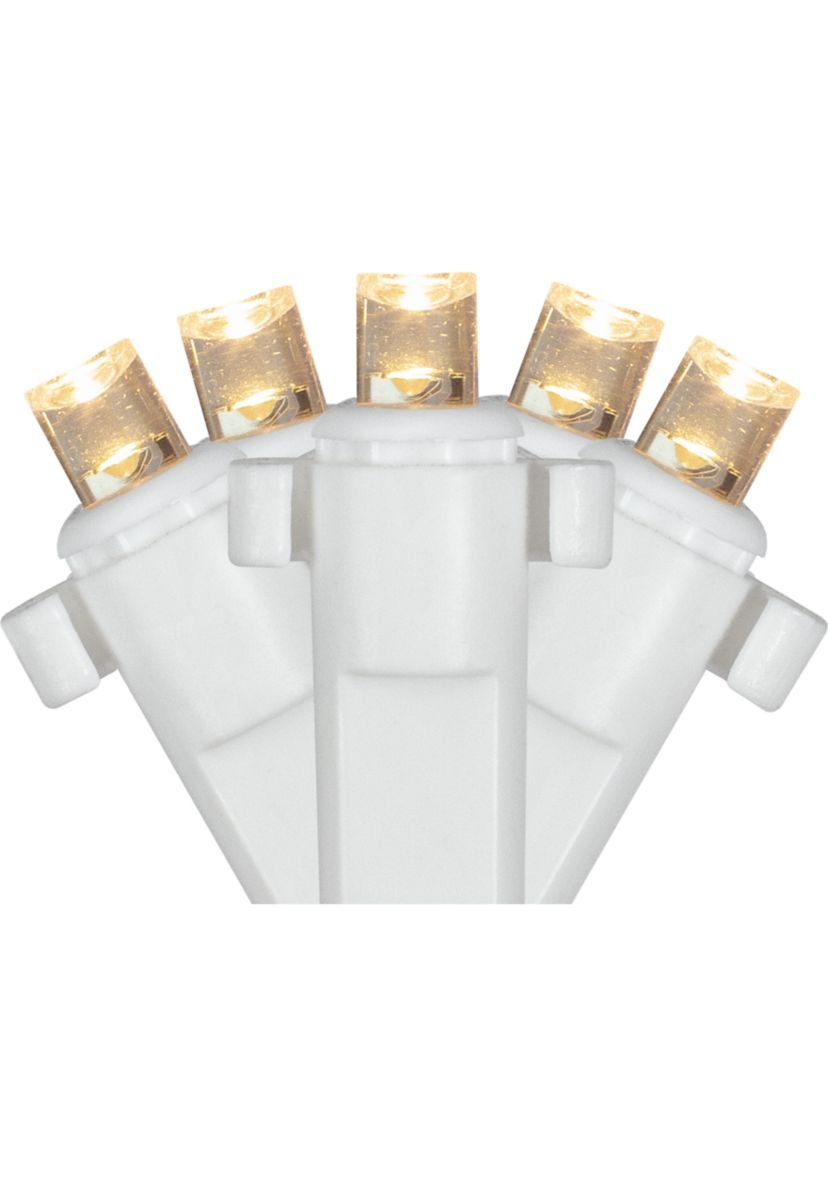 2 x 8 Warm White LED Wide Angle Net Style Column Wrap Christmas Lights  White Wire