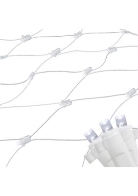 Northlight 2' x 8' Pure White LED Wide Angle Net Style Column Wrap Christmas Lights White Wire -  0191296920261