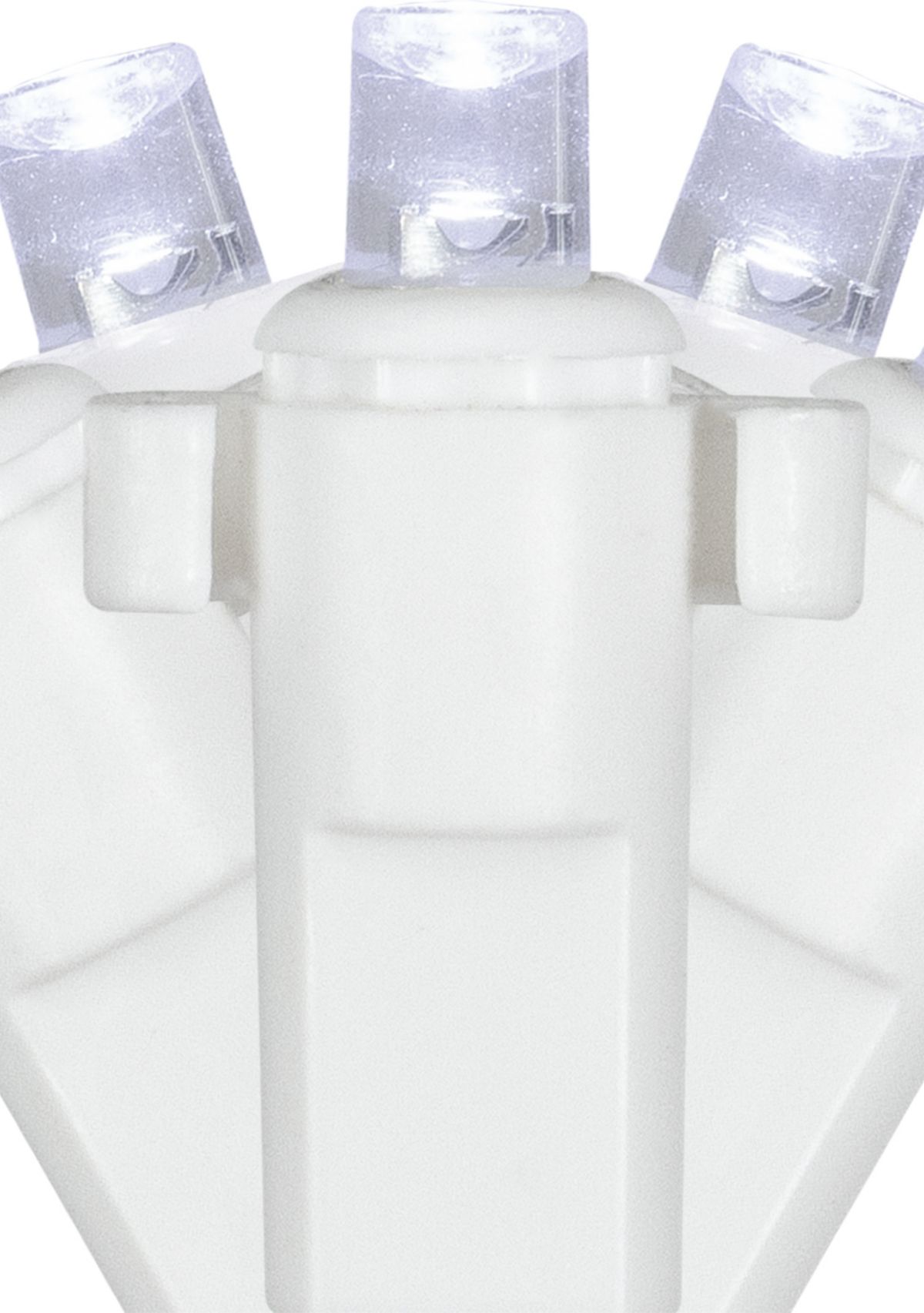 2 x 8 Pure White LED Wide Angle Net Style Column Wrap Christmas Lights  White Wire