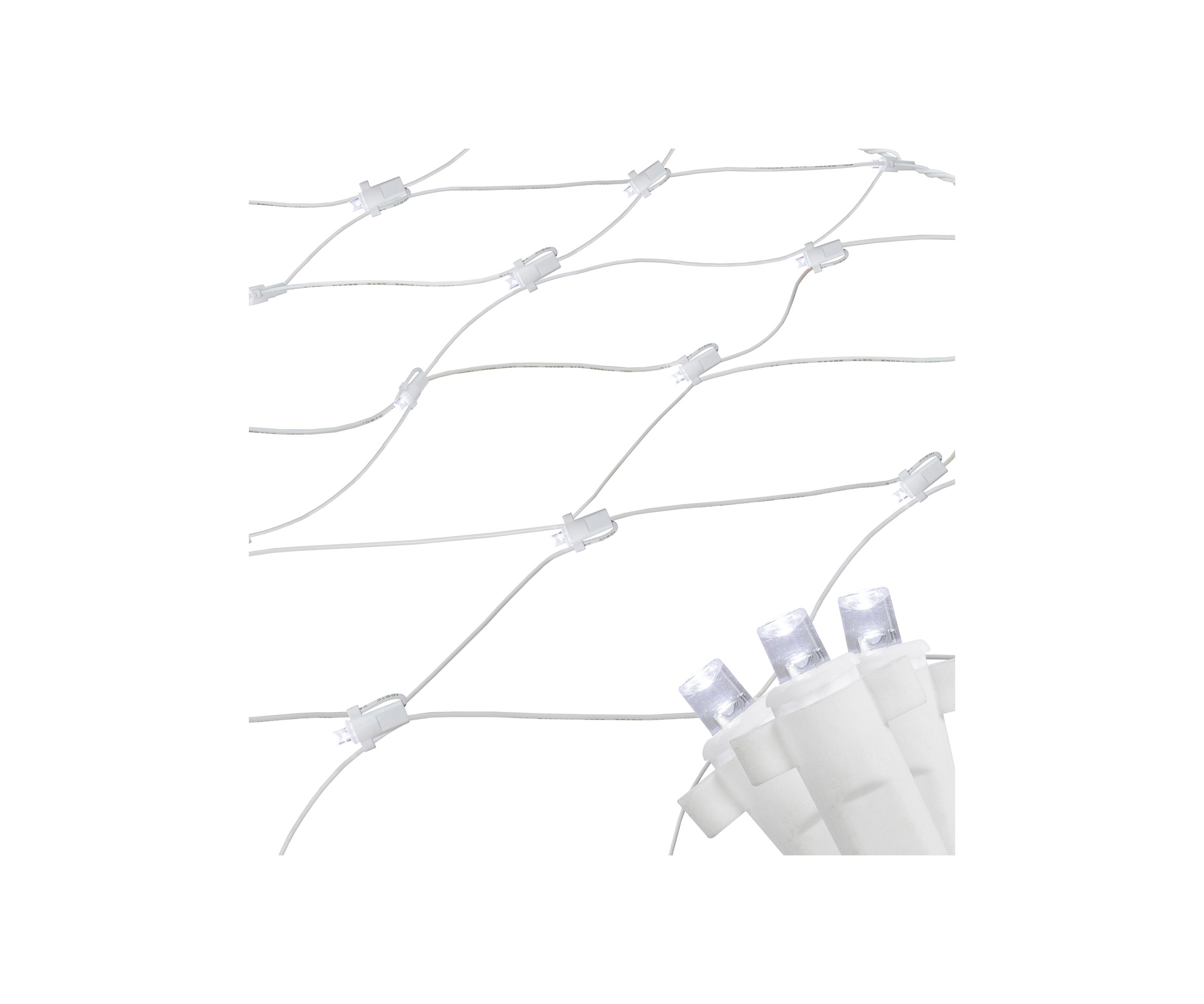 4 x 6 Pure White LED Wide Angle Net Style Christmas Lights  White Wire