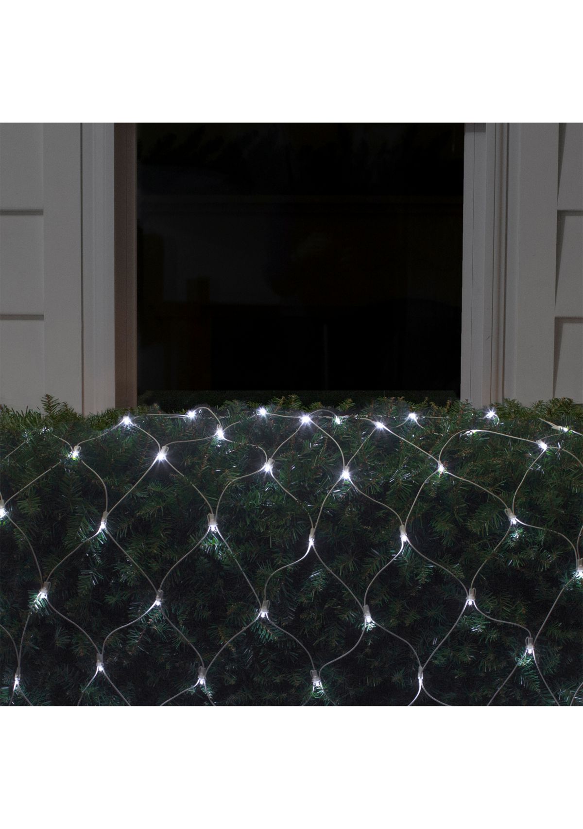 4 x 6 Pure White LED Wide Angle Net Style Christmas Lights  White Wire