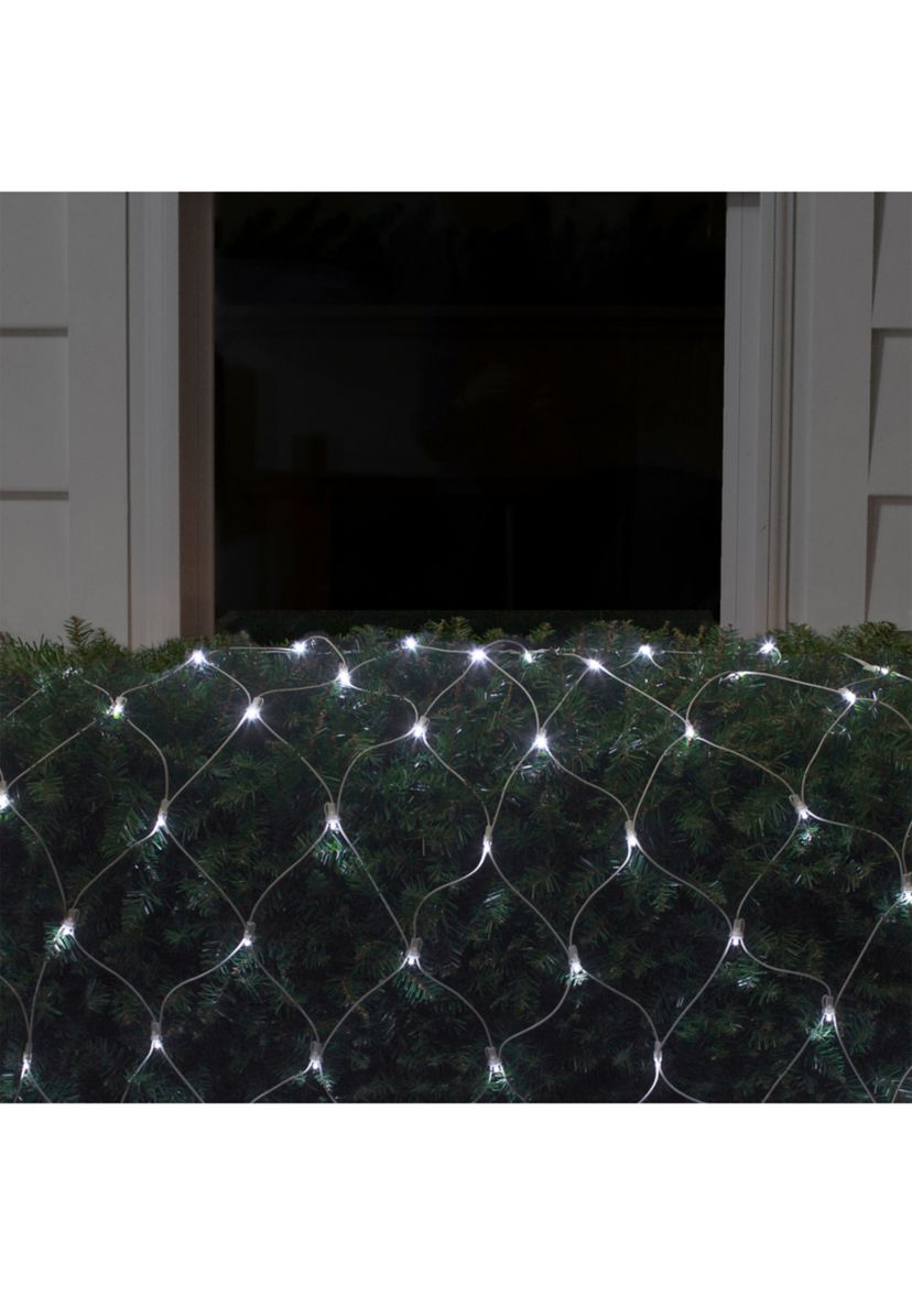 4 x 6 Pure White LED Wide Angle Net Style Christmas Lights  White Wire