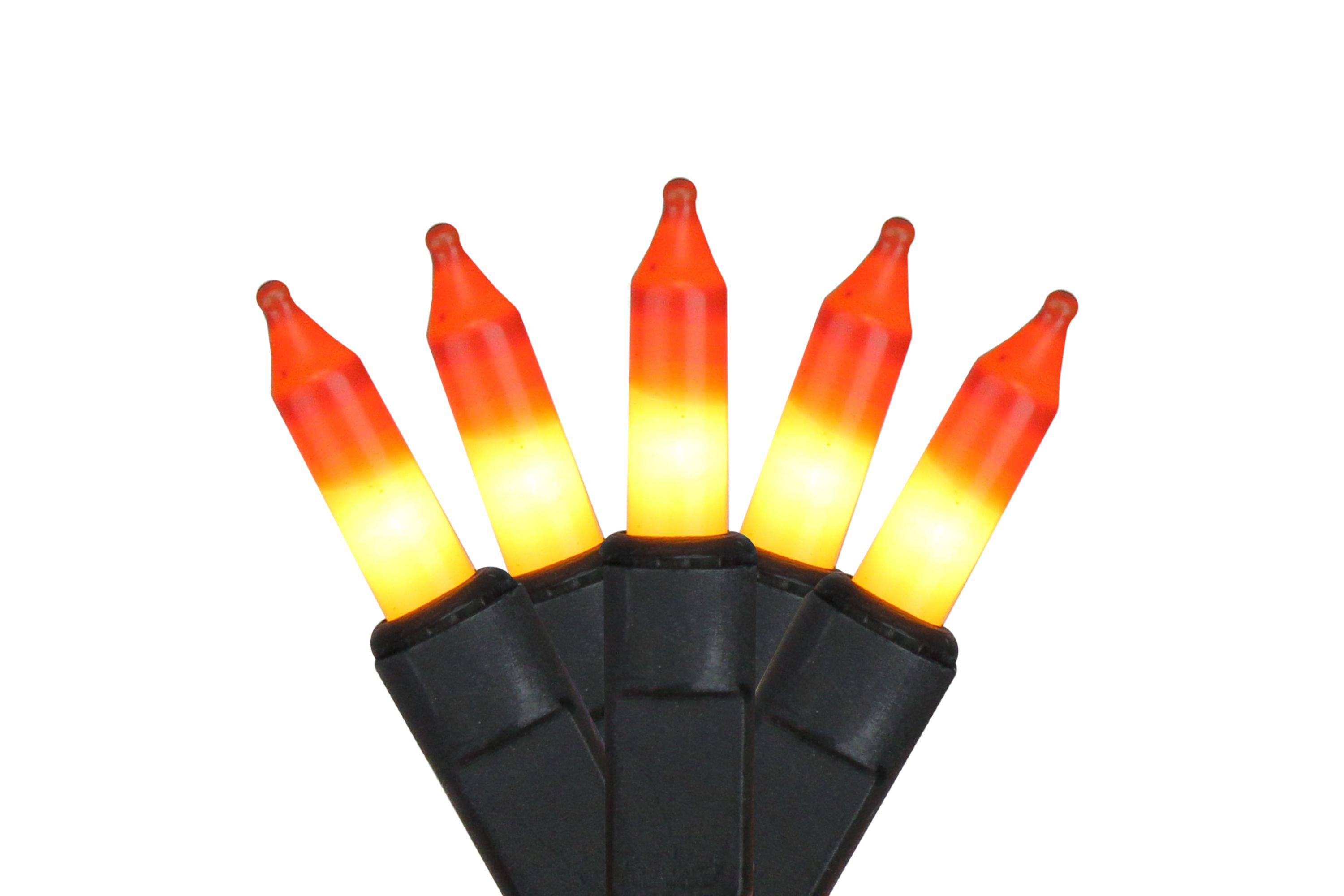 50-Count Yellow and Orange Candy Corn Mini Halloween Light Set  Black Wire