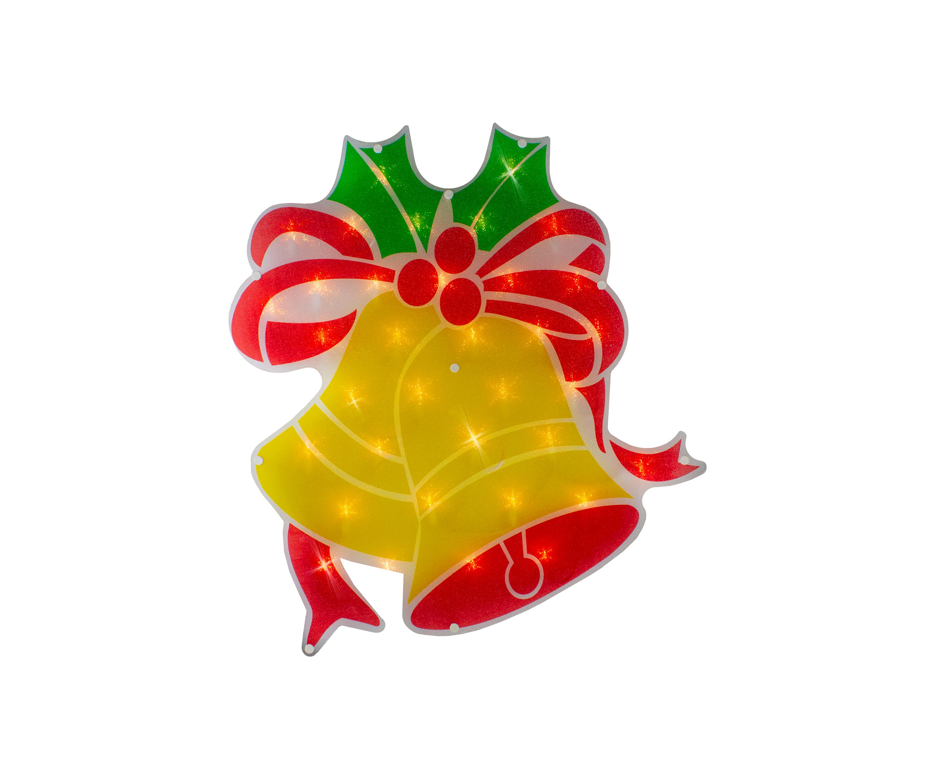 19Inch Lighted Christmas Bells Window Silhouette
