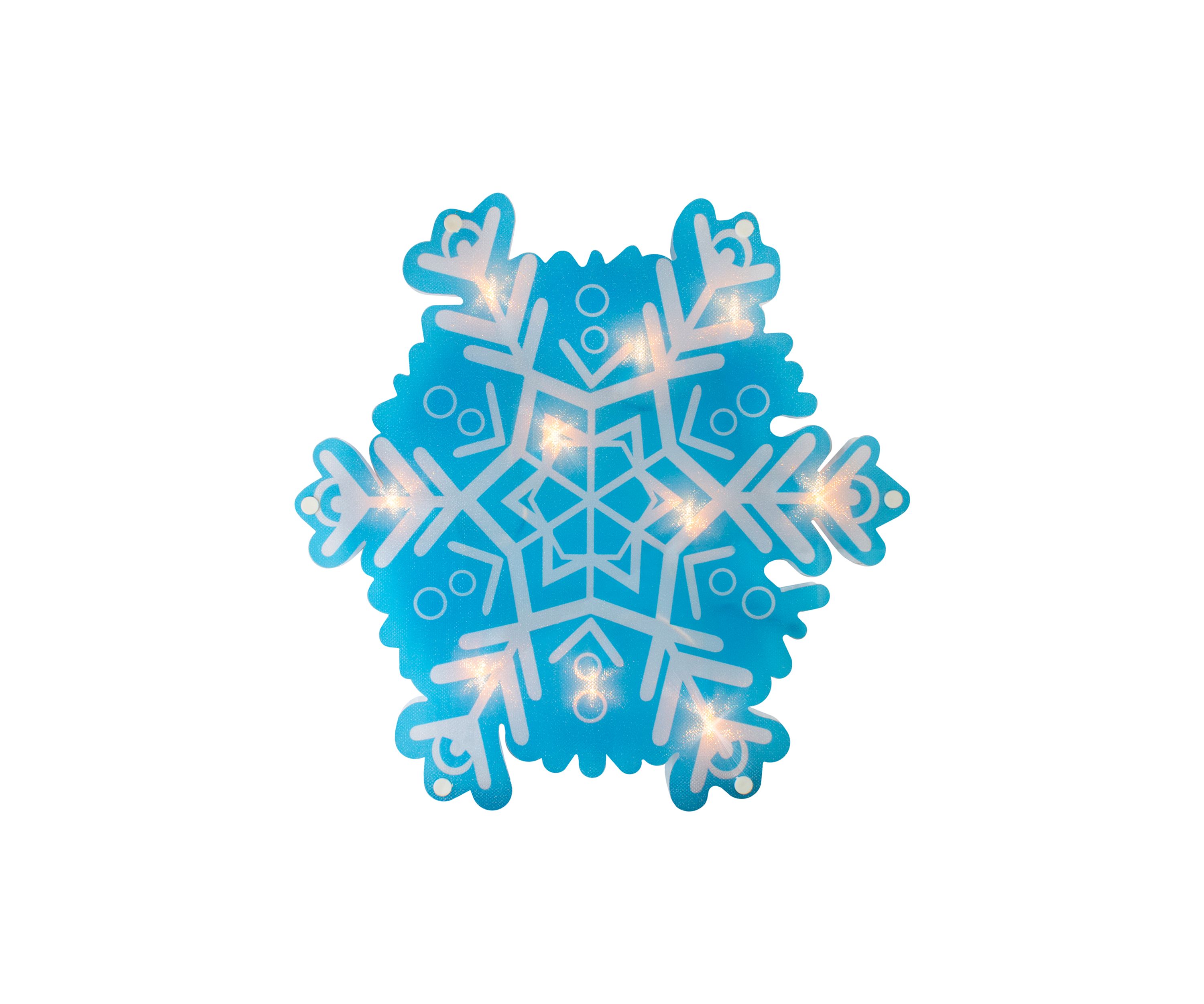 11.75Inch Lighted Blue and White Snowflake Christmas Window Silhouette