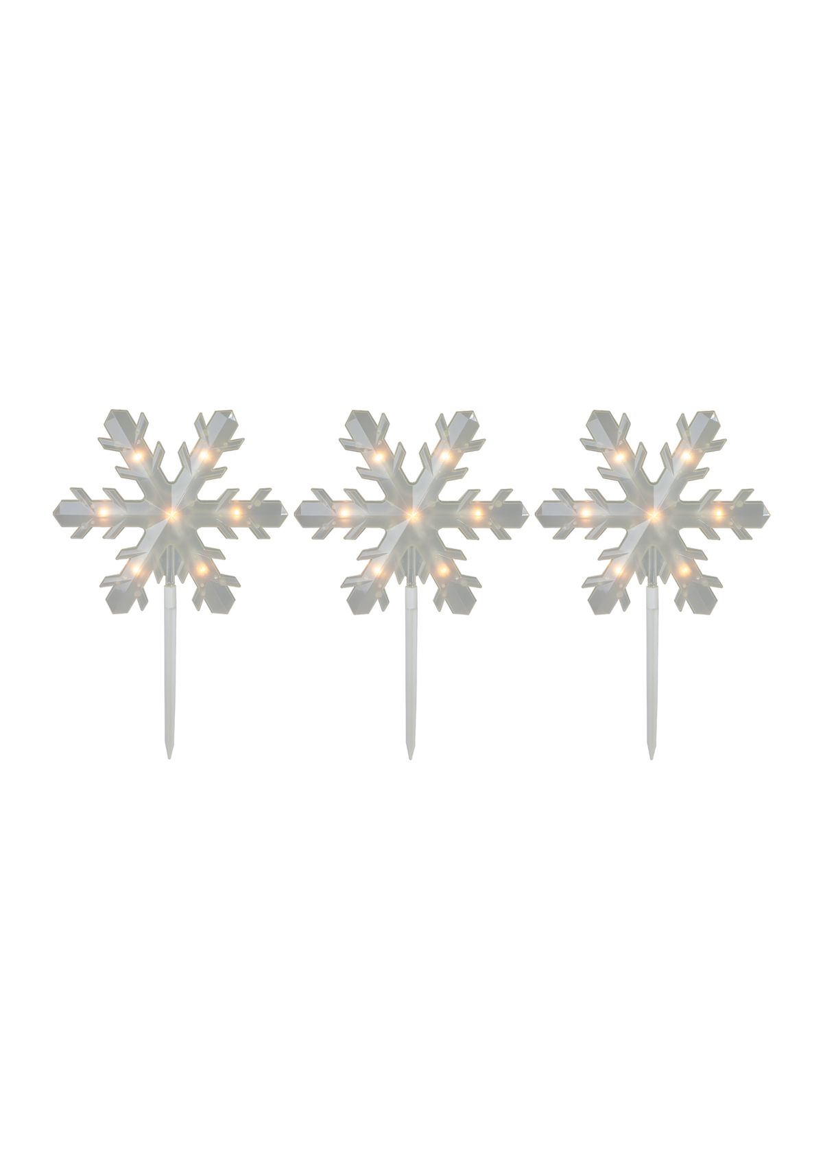 5ct Snowflake Christmas Pathway Marker Lawn Stakes - Clear Lights
