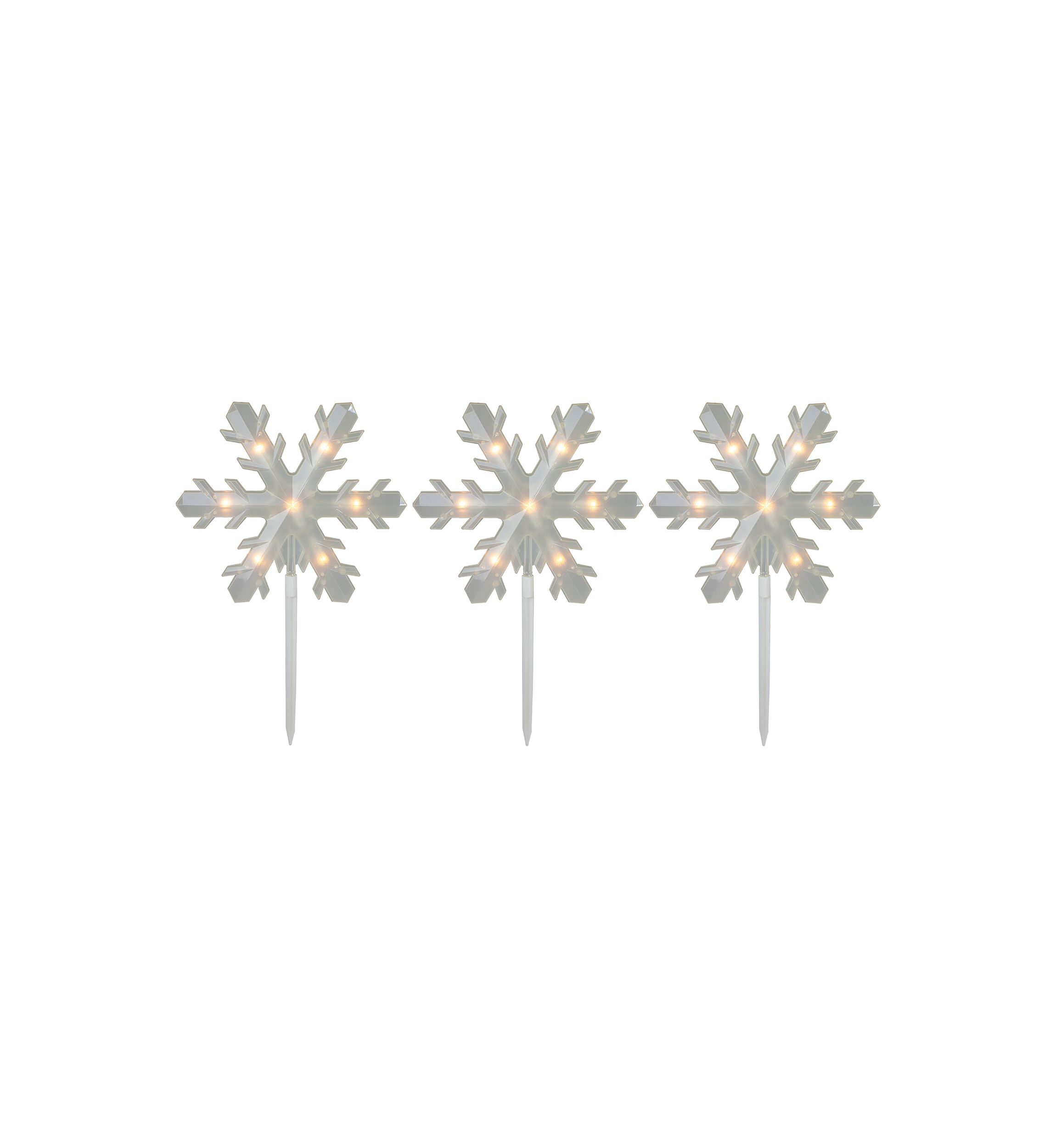 5ct Snowflake Christmas Pathway Marker Lawn Stakes - Clear Lights