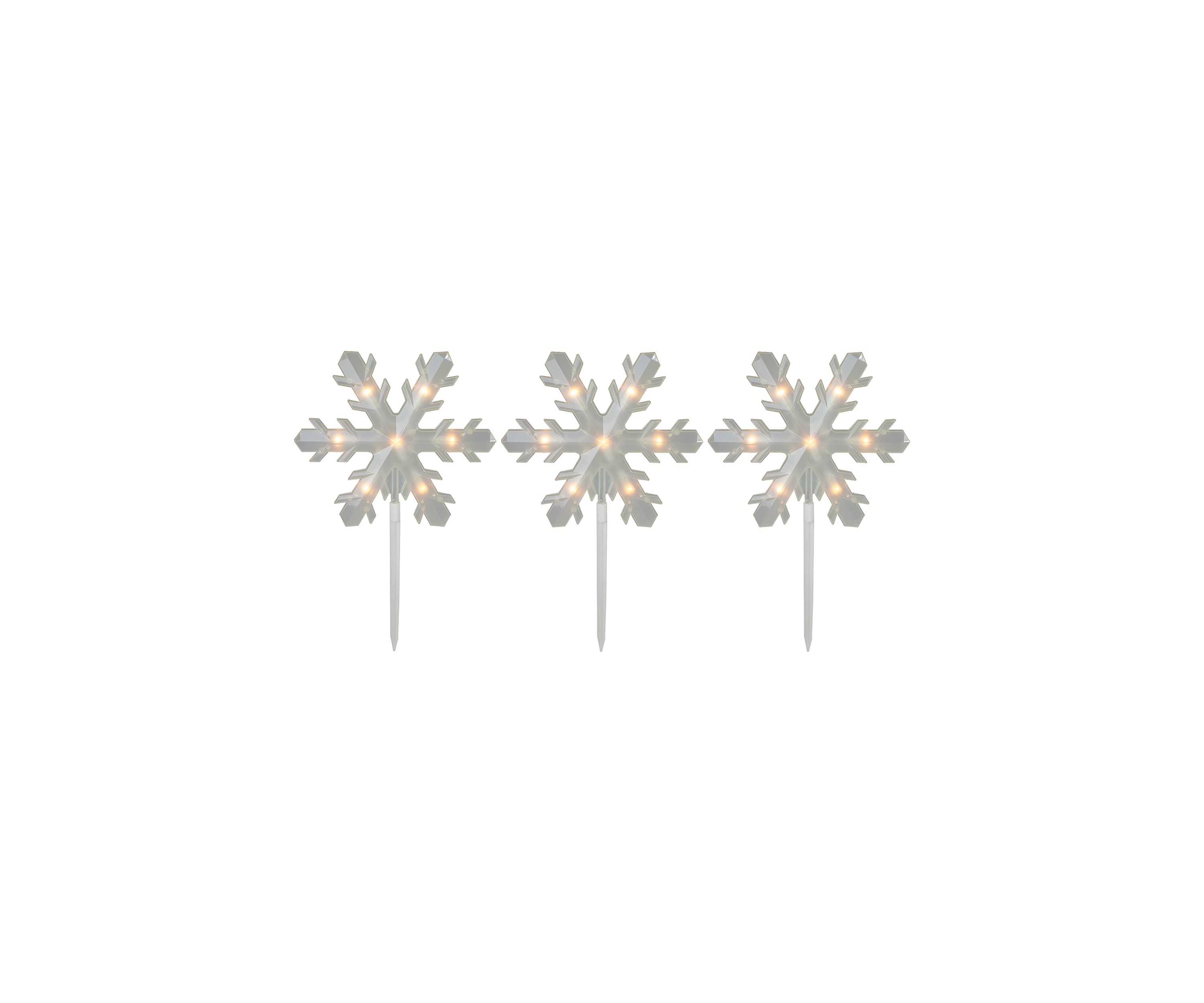5ct Snowflake Christmas Pathway Marker Lawn Stakes - Clear Lights