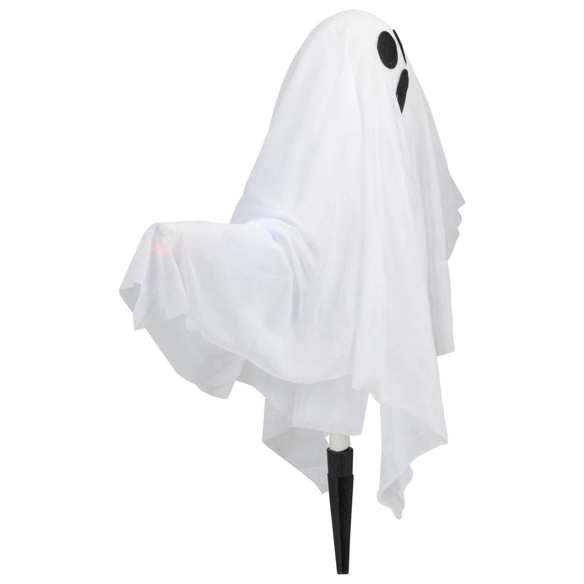 Set of 3 Lighted White Ghost Halloween Lawn Stakes 20"