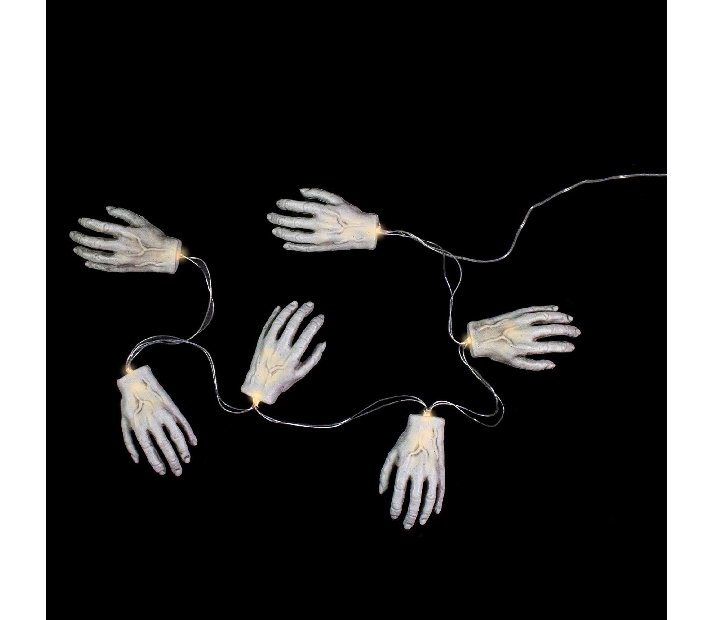 6-Count Zombie Hands Halloween Light Set