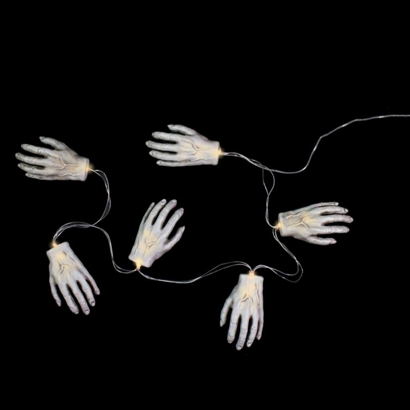 6-Count Zombie Hands Halloween Light Set