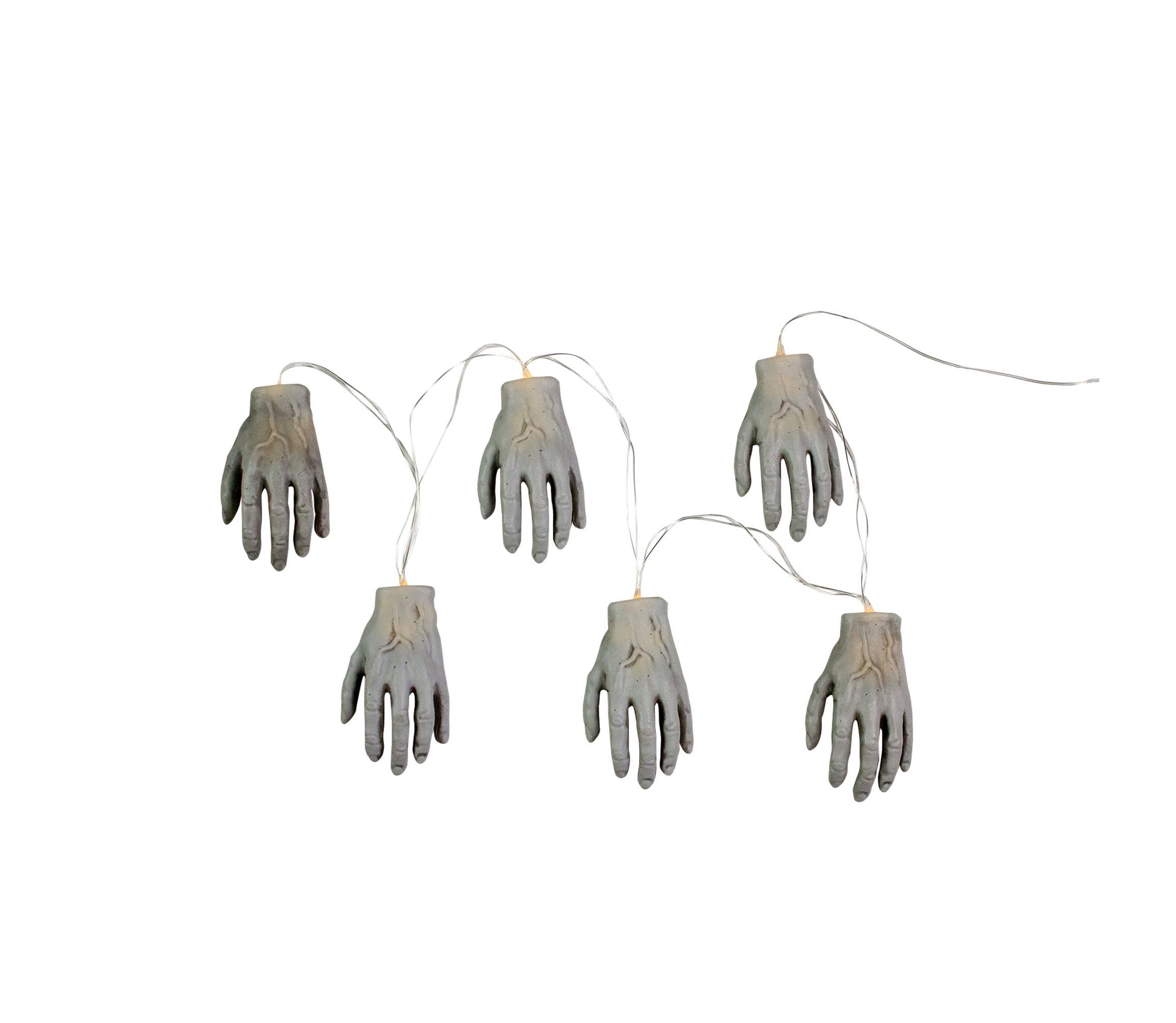 6-Count Zombie Hands Halloween Light Set