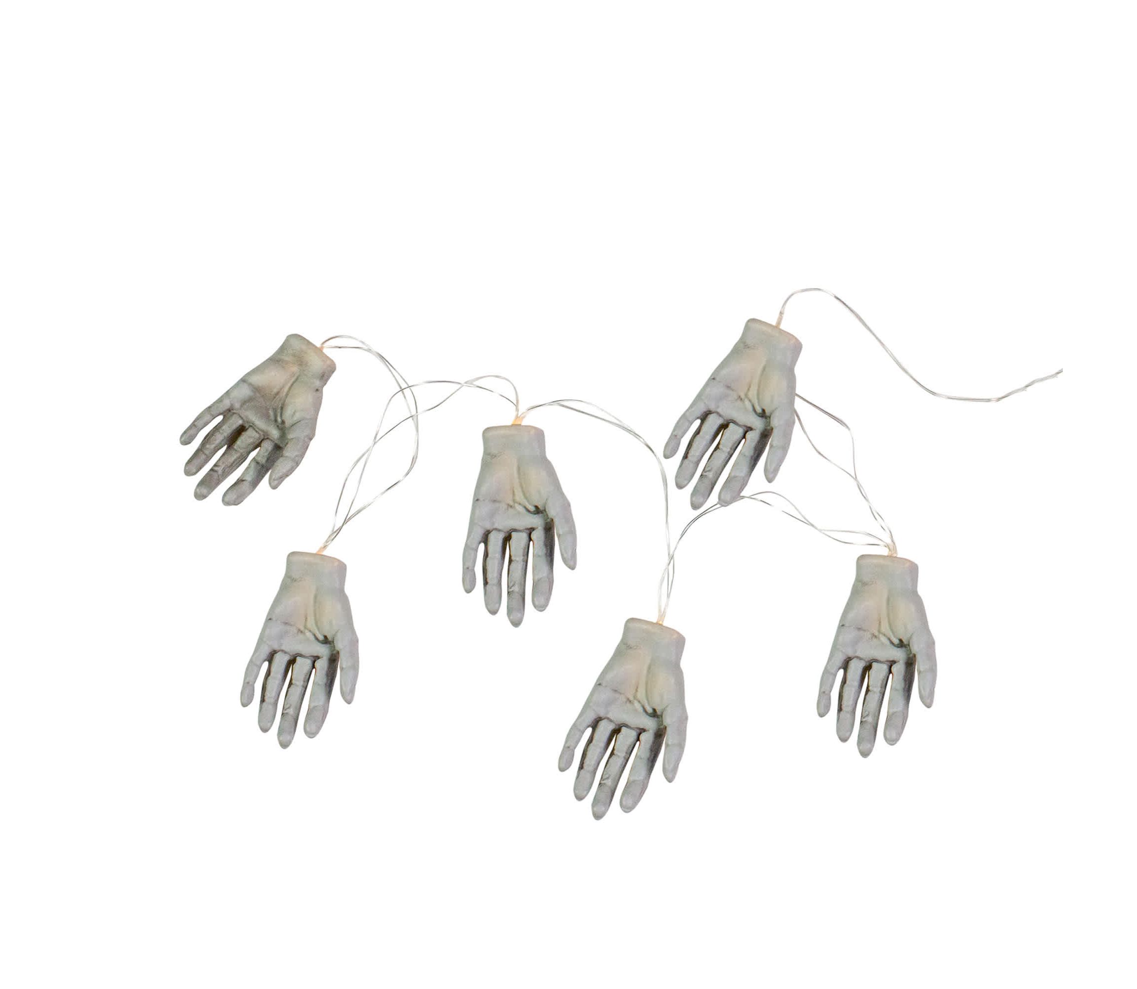 6-Count Zombie Hands Halloween Light Set