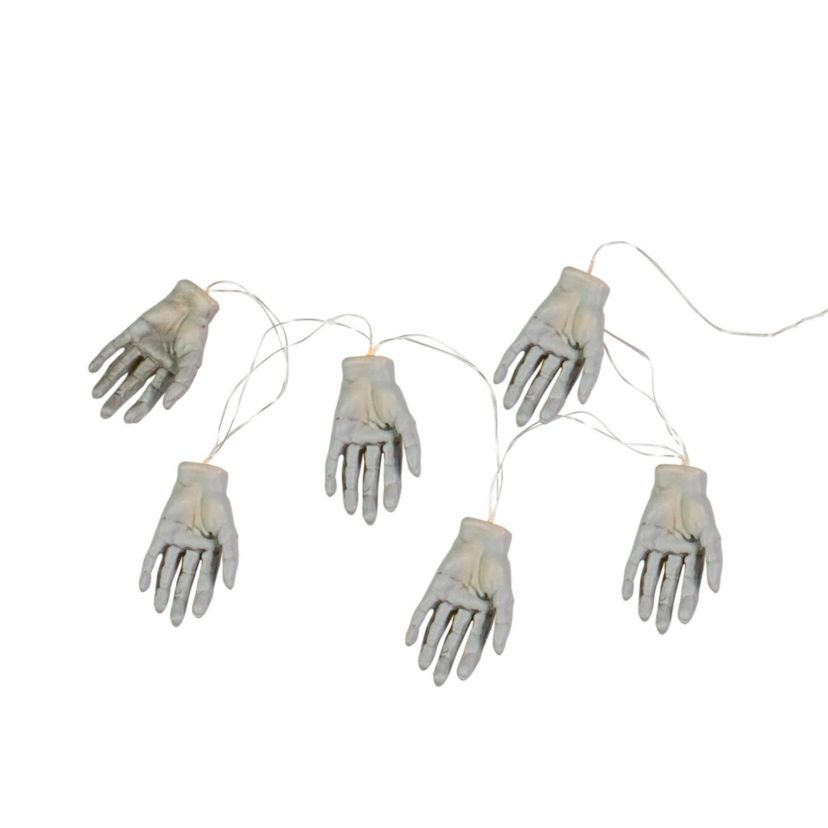 6-Count Zombie Hands Halloween Light Set