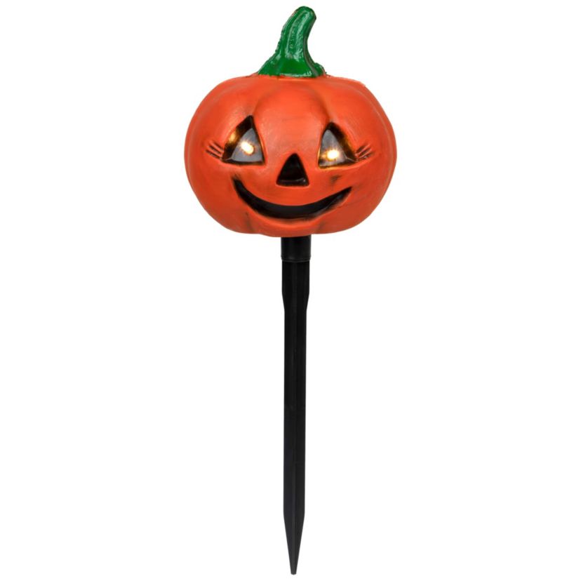 Set of 3 LED Lighted Jack-o-Lantern Halloween Pathway Markers