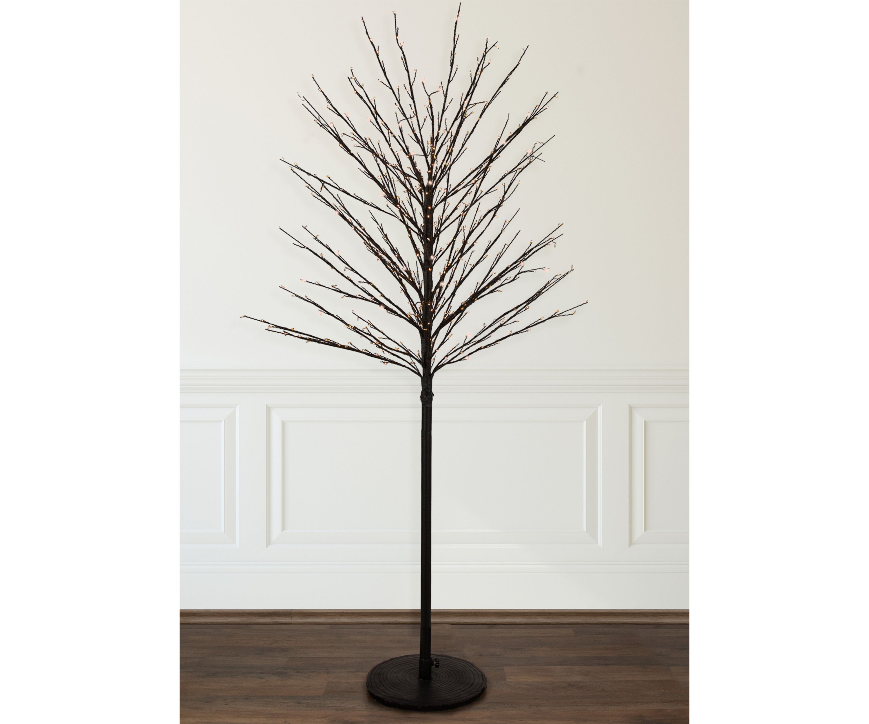 5 Black LED Lighted Christmas Twig Tree - Warm White Lights