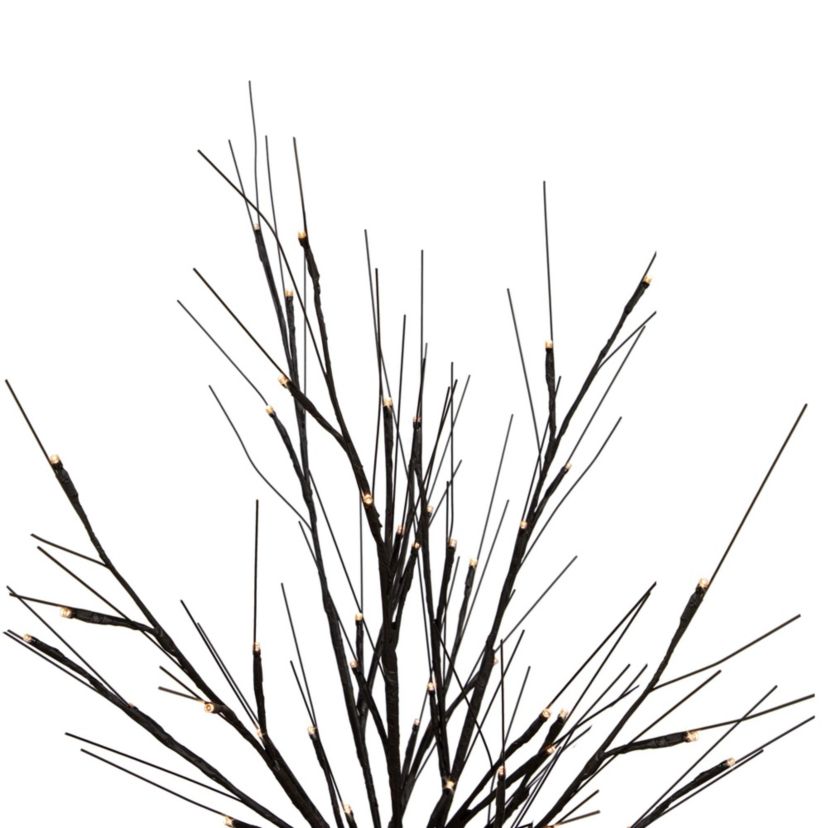39" LED Lighted Black Halloween Twig Tree - Warm White Lights