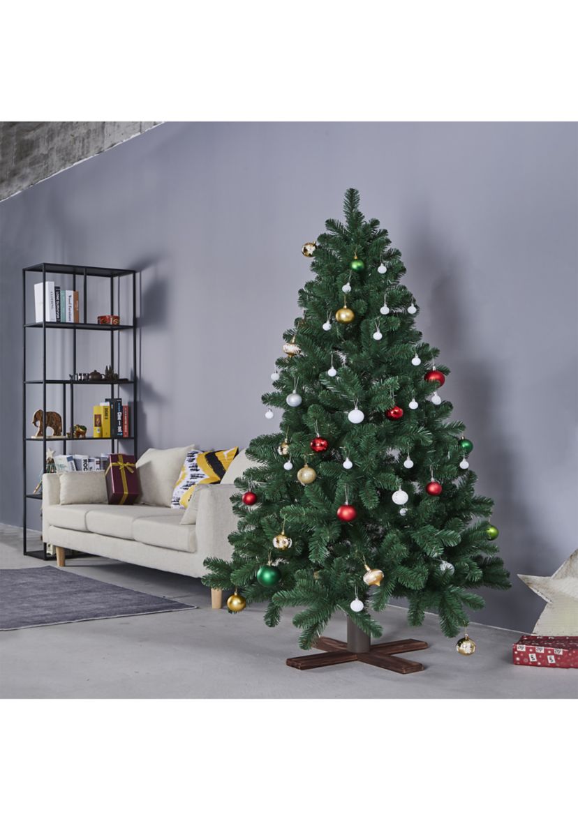 Dark Wood Adjustable Artificial Christmas Tree Stand - For Trees up to 7.75ft Tall