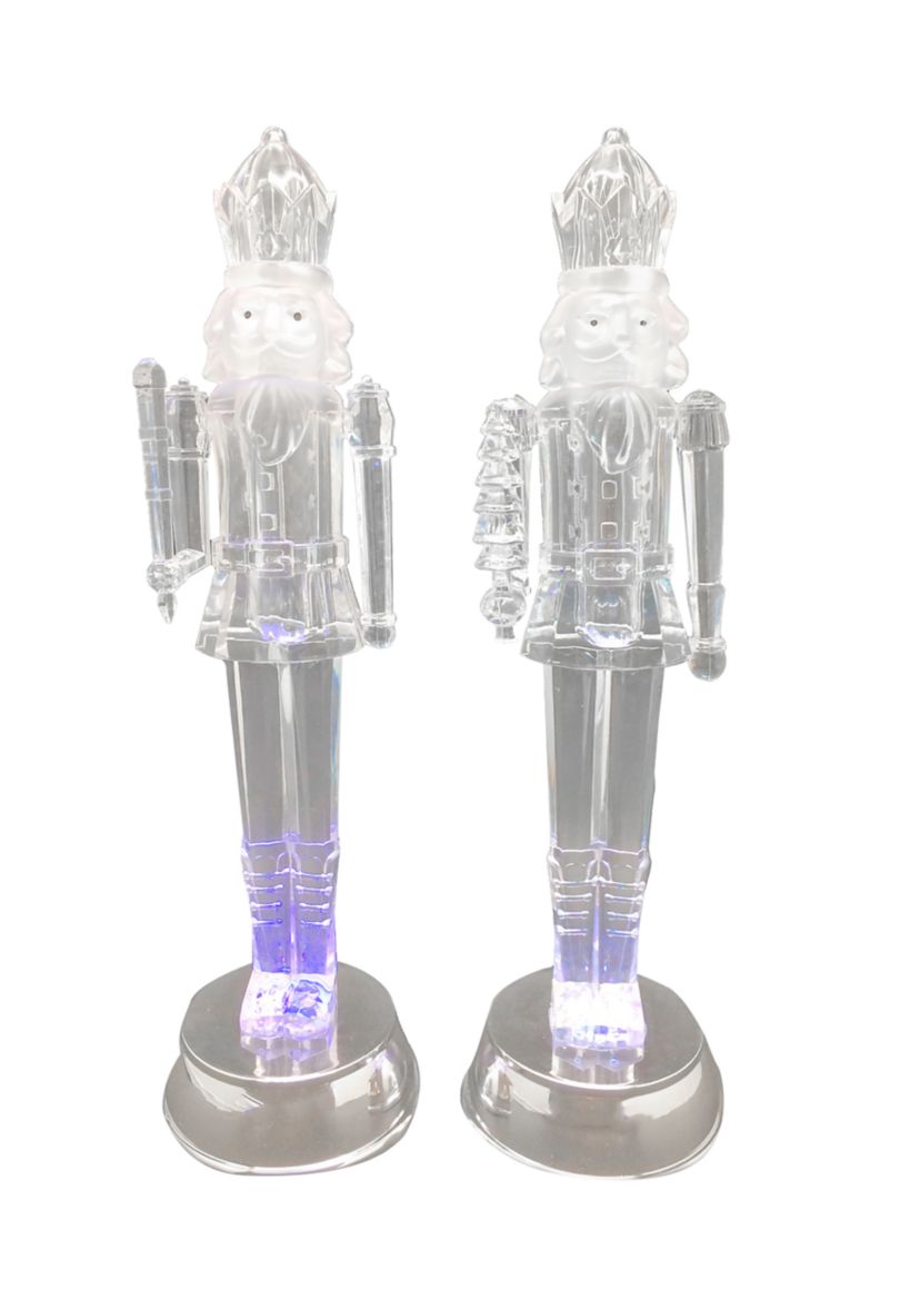 Set of 2 LED Lighted and Musical Nutcracker Christmas Figurines  12.5-Inch