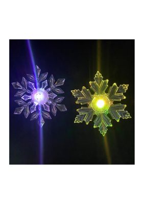 Northlight Set of 2 LED Lighted Icy Crystal Snowflake Christmas Window Decorations 5.5Inch -  0195583698826