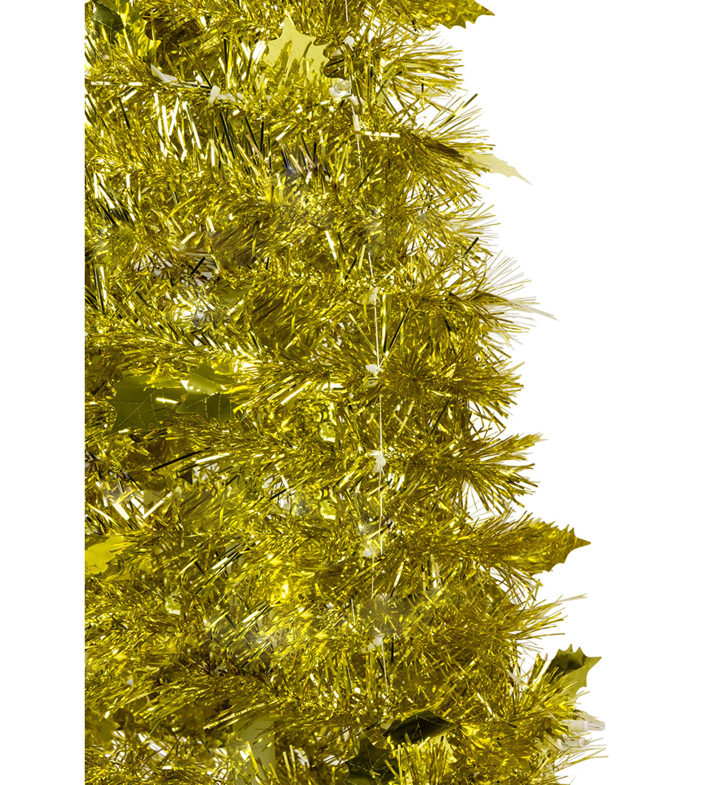 4 Gold Tinsel Pop-Up Artificial Christmas Tree  Unlit