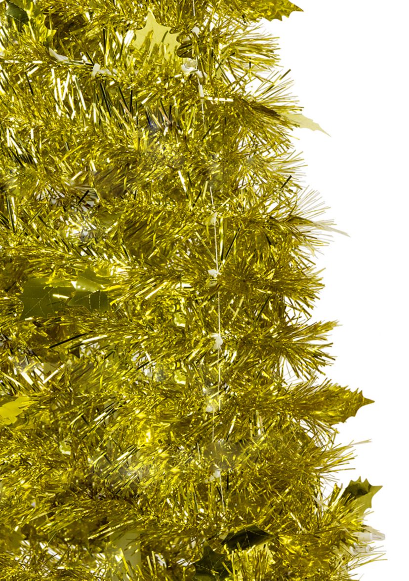 4 Gold Tinsel Pop-Up Artificial Christmas Tree  Unlit