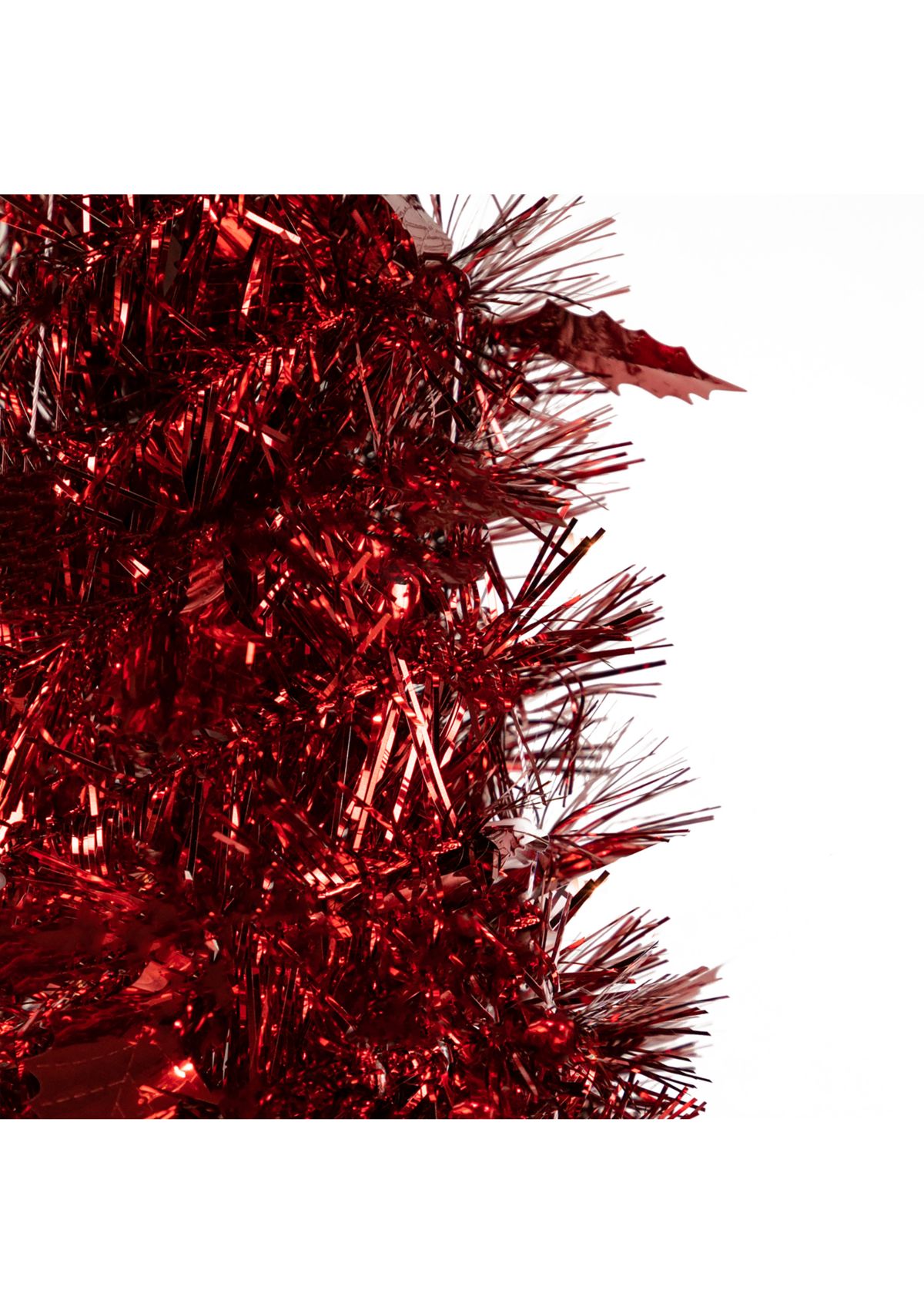 4 Red Tinsel Pop-Up Artificial Christmas Tree  Unlit