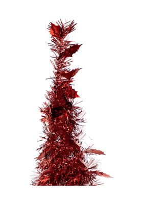 4' Red Tinsel Pop-Up Artificial Christmas Tree  Unlit