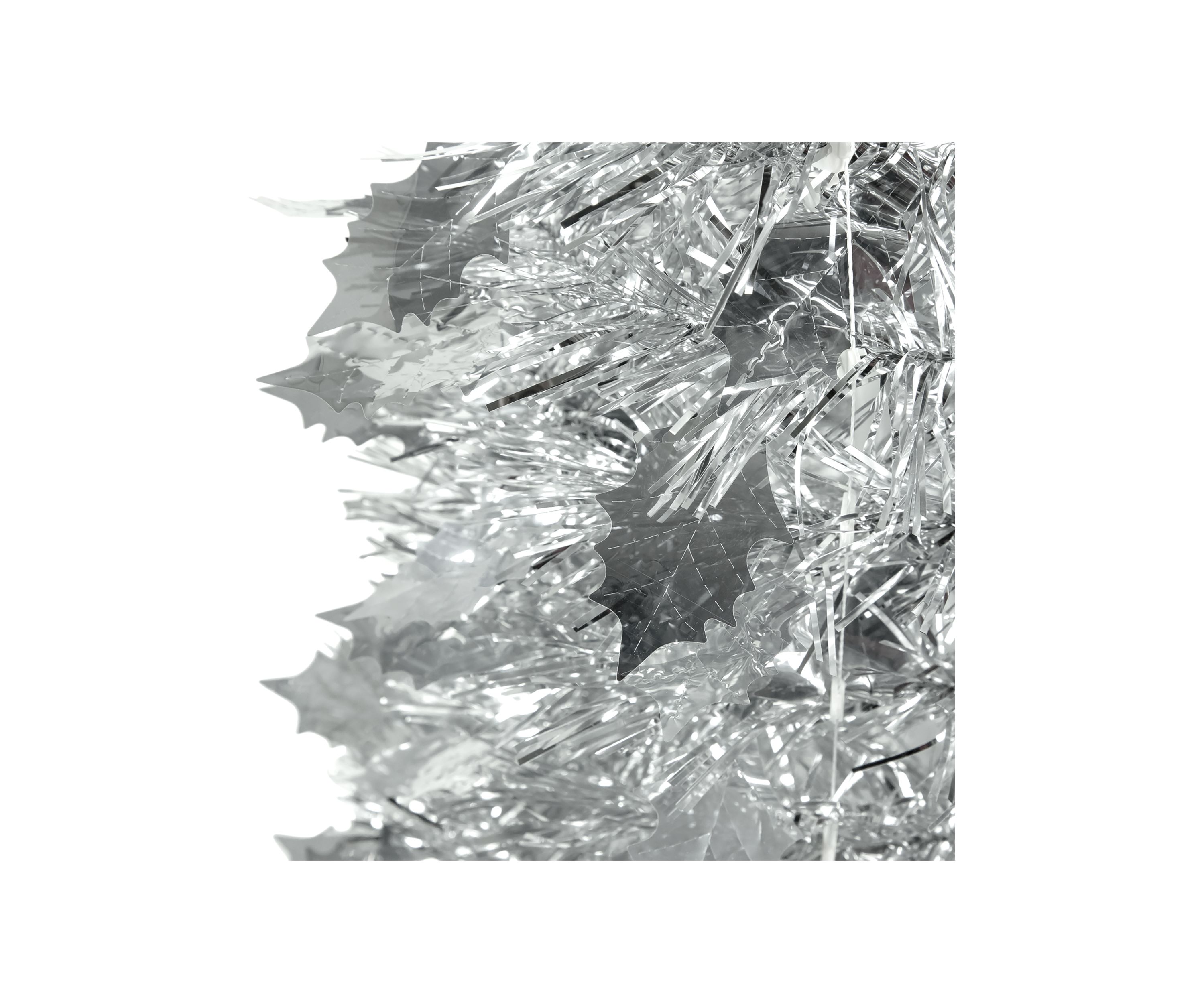 4 Silver Tinsel Pop-Up Artificial Christmas Tree  Unlit