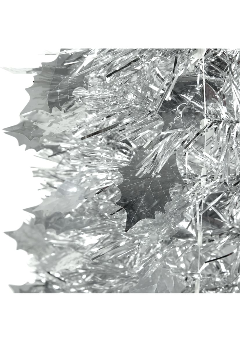 4 Silver Tinsel Pop-Up Artificial Christmas Tree  Unlit