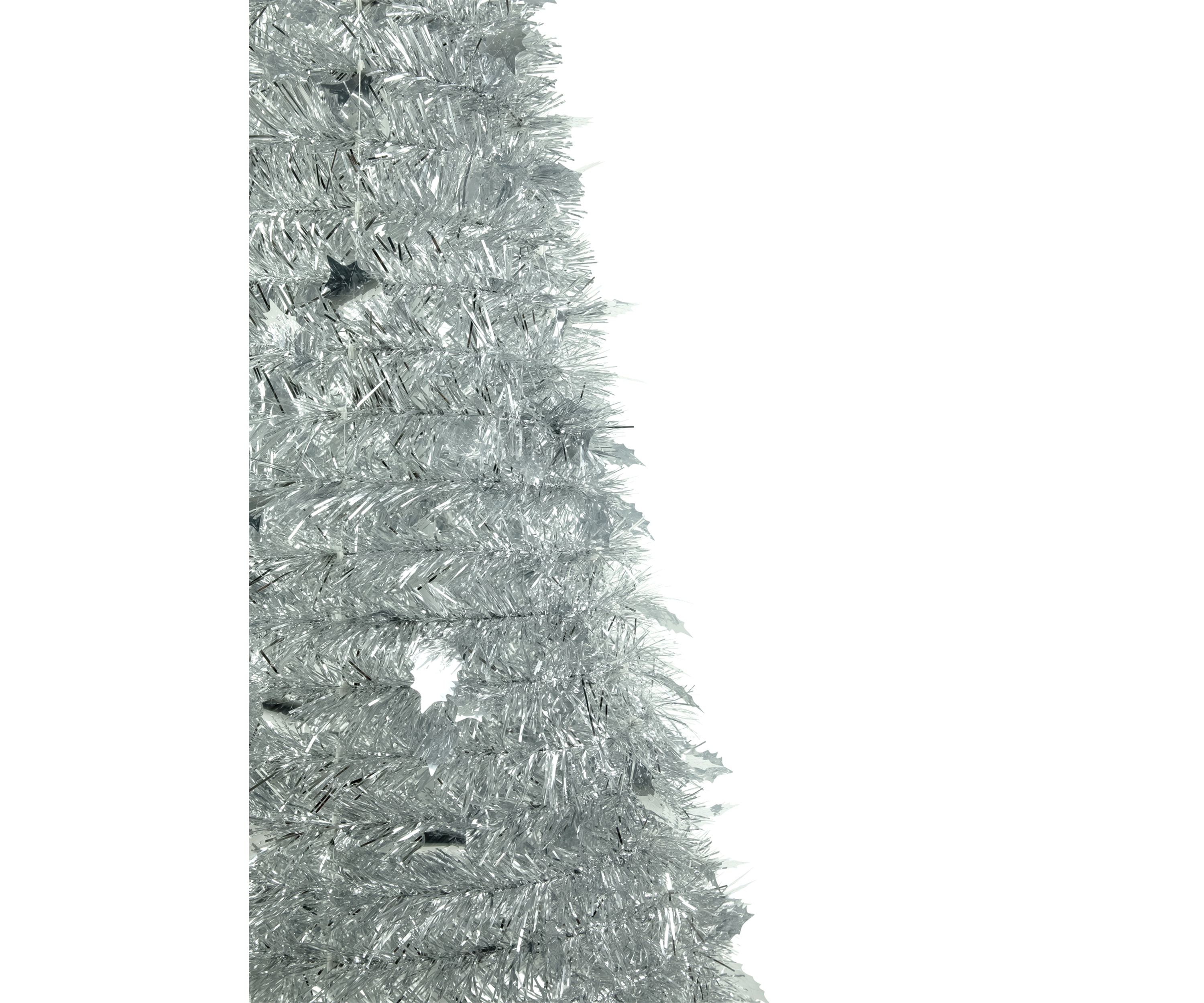 4 Silver Tinsel Pop-Up Artificial Christmas Tree  Unlit