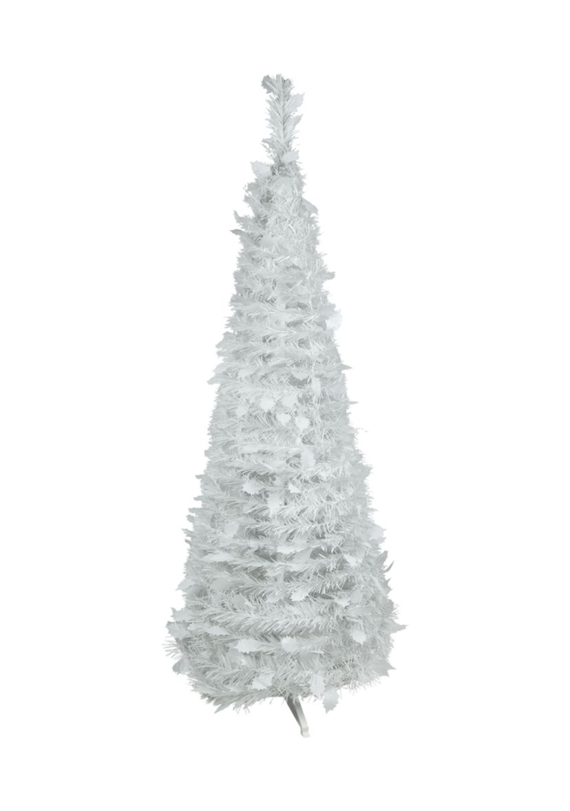 4 White Tinsel Pop-Up Artificial Christmas Tree  Unlit