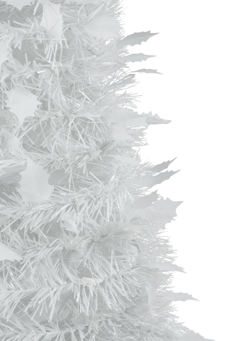 4 White Tinsel Pop-Up Artificial Christmas Tree  Unlit