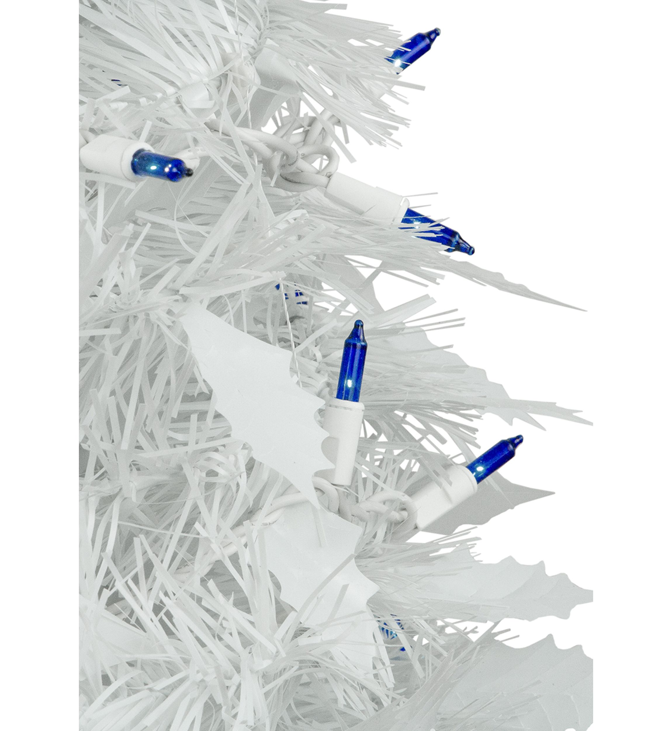4 Pre-Lit White Tinsel Pop-Up Artificial Christmas Tree  Blue Lights
