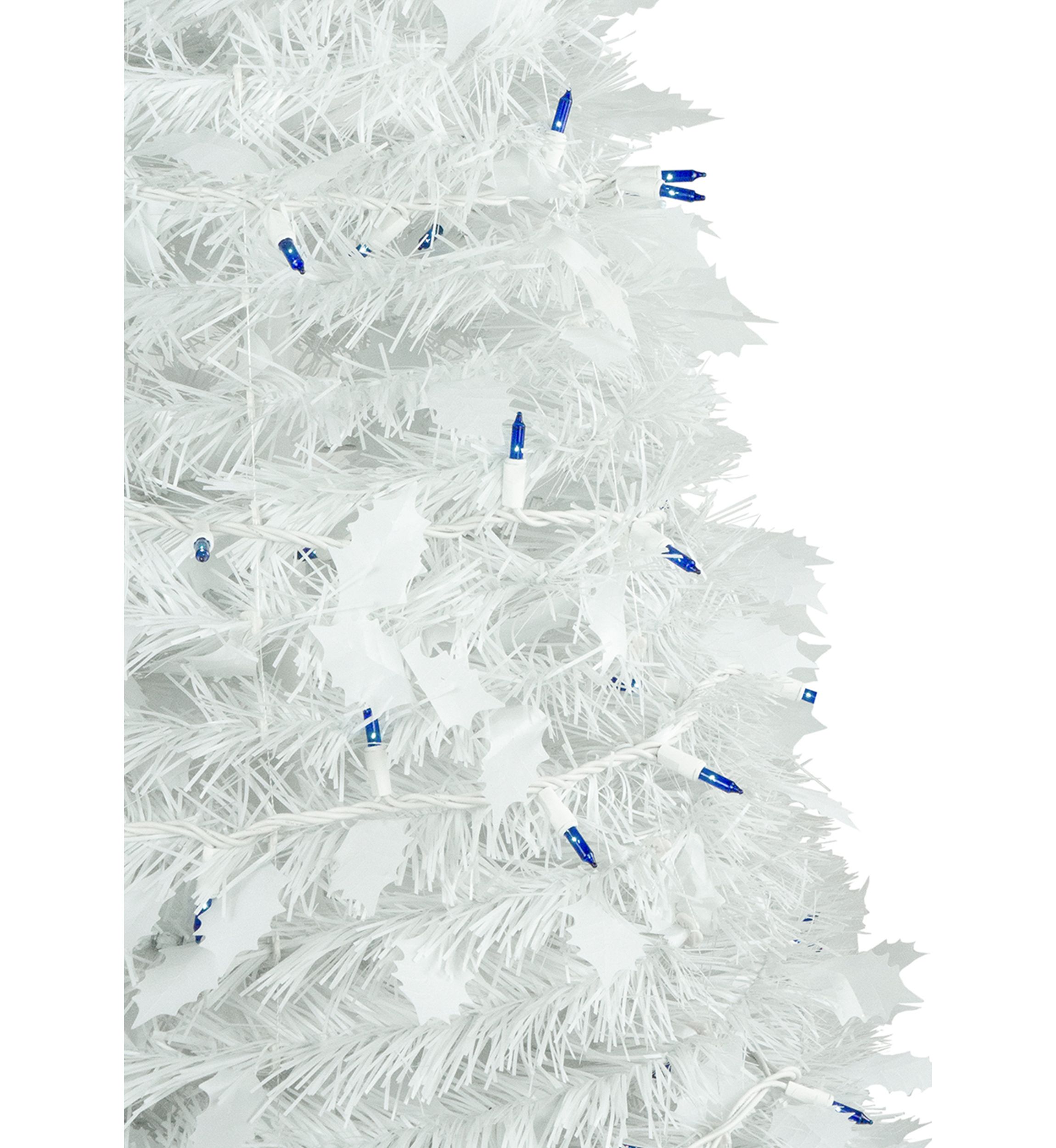 4 Pre-Lit White Tinsel Pop-Up Artificial Christmas Tree  Blue Lights