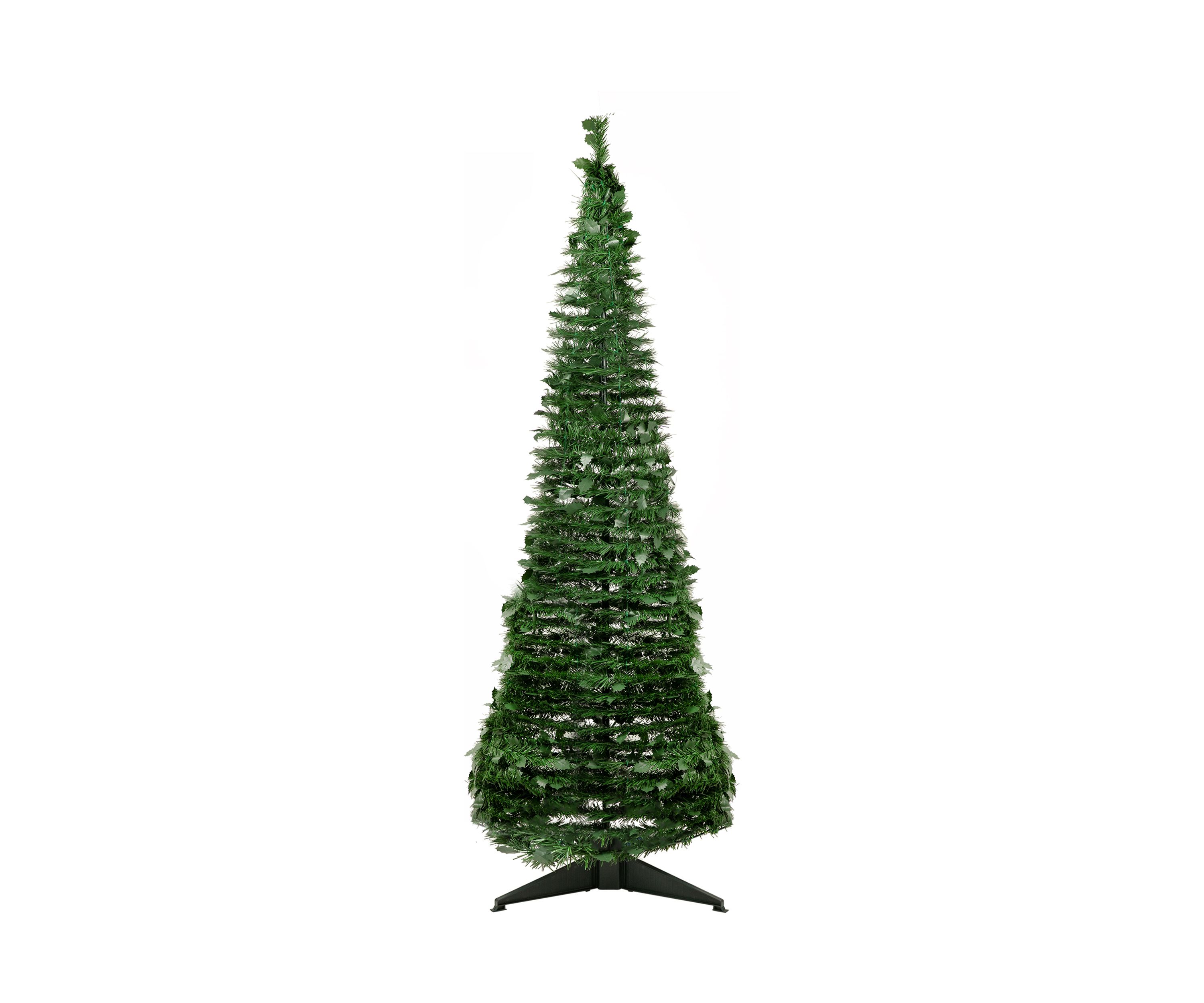 6 Green Tinsel Pop-Up Artificial Christmas Tree  Unlit