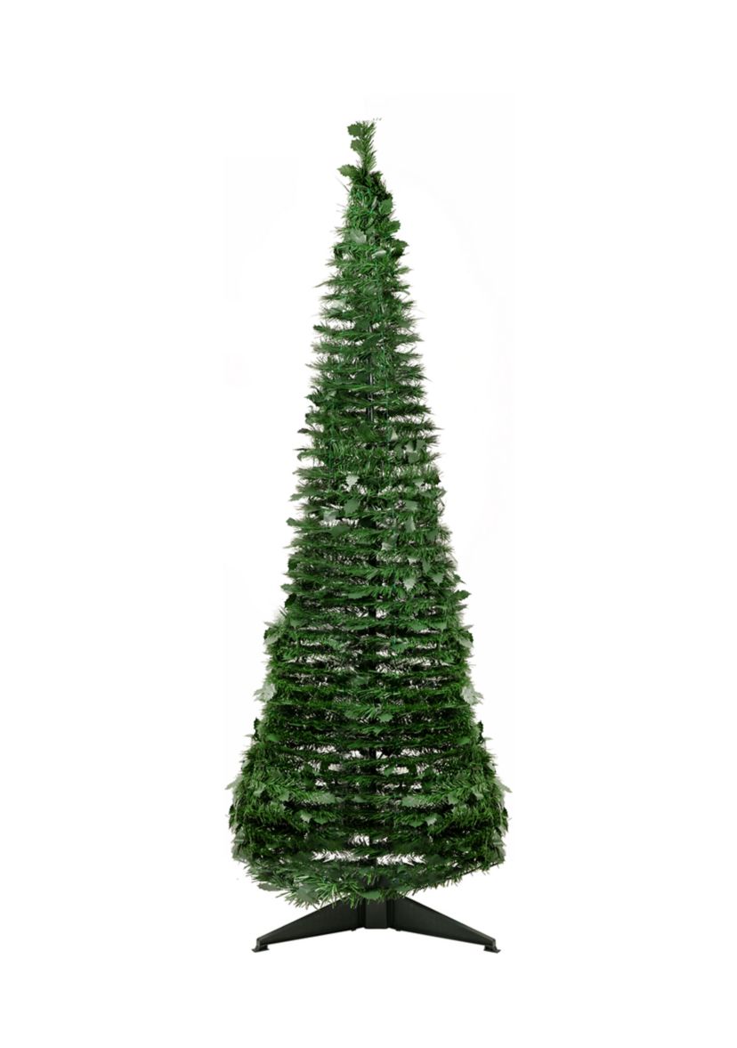 6 Green Tinsel Pop-Up Artificial Christmas Tree  Unlit